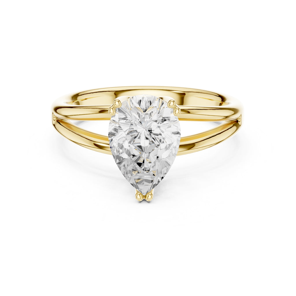 The Open Frame Ring 2ct Yellow Gold Pear