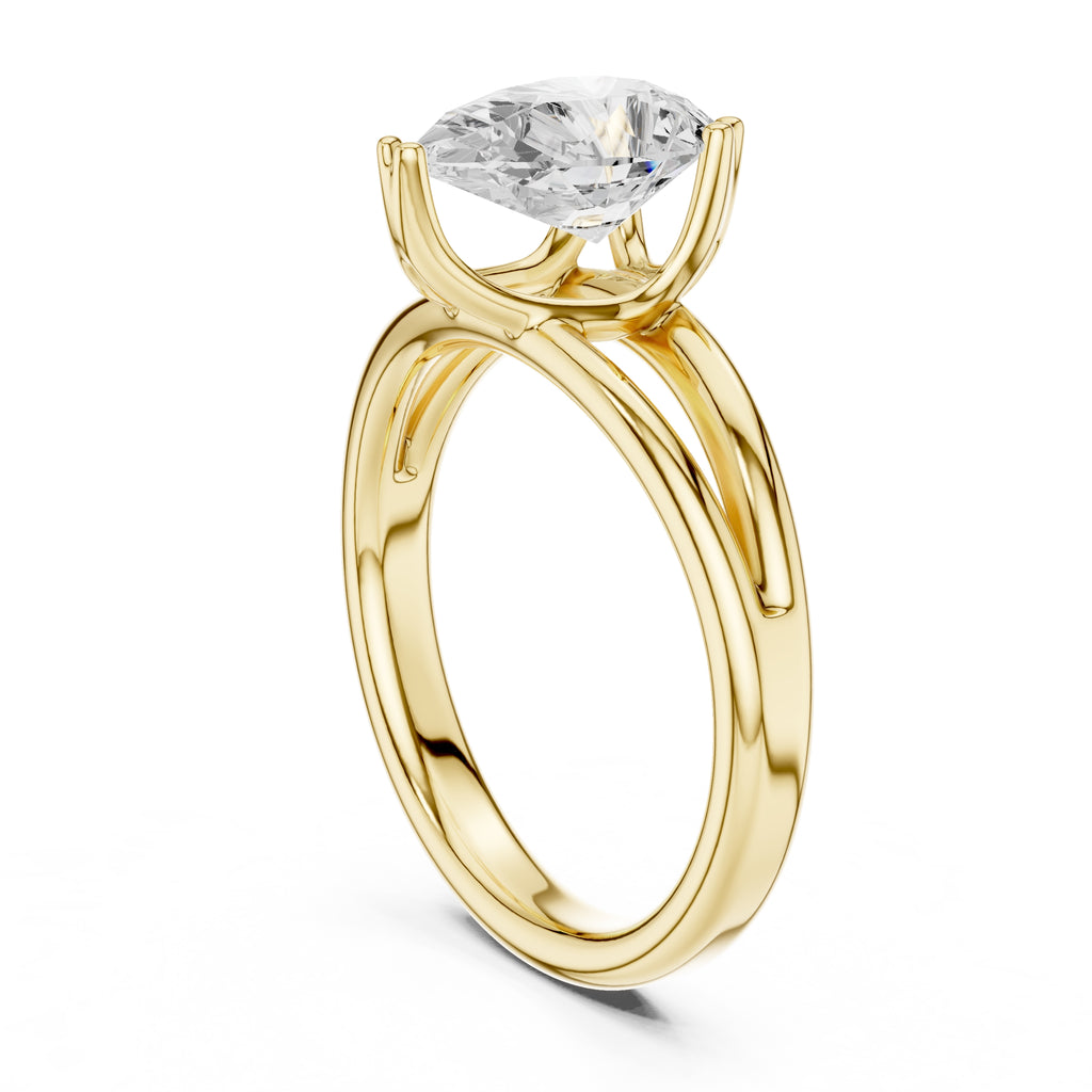 The Open Frame Ring 2ct Yellow Gold Pear