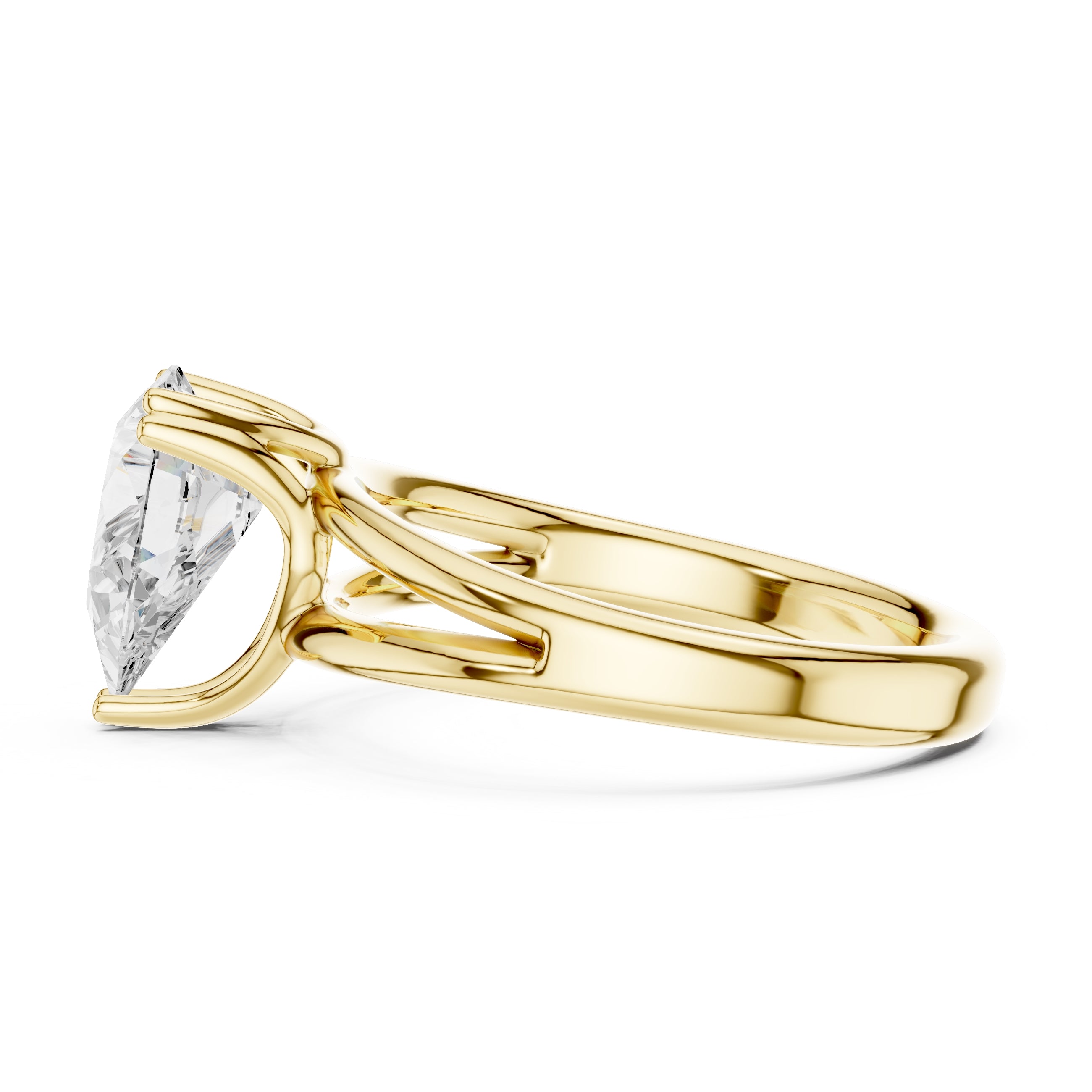 The Open Frame Ring 2ct Yellow Gold Pear