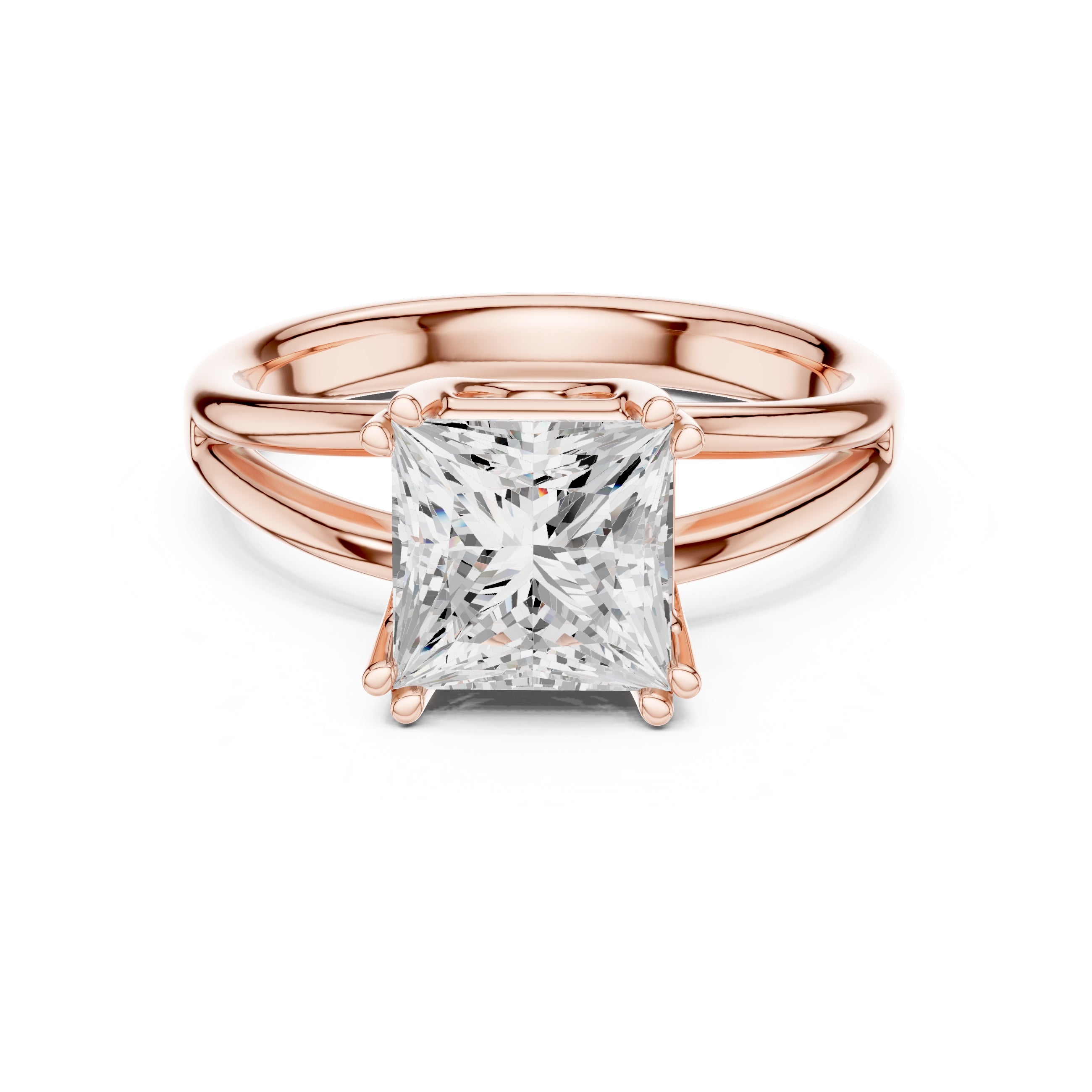 The Open Frame Ring 2ct Rose Gold Princess