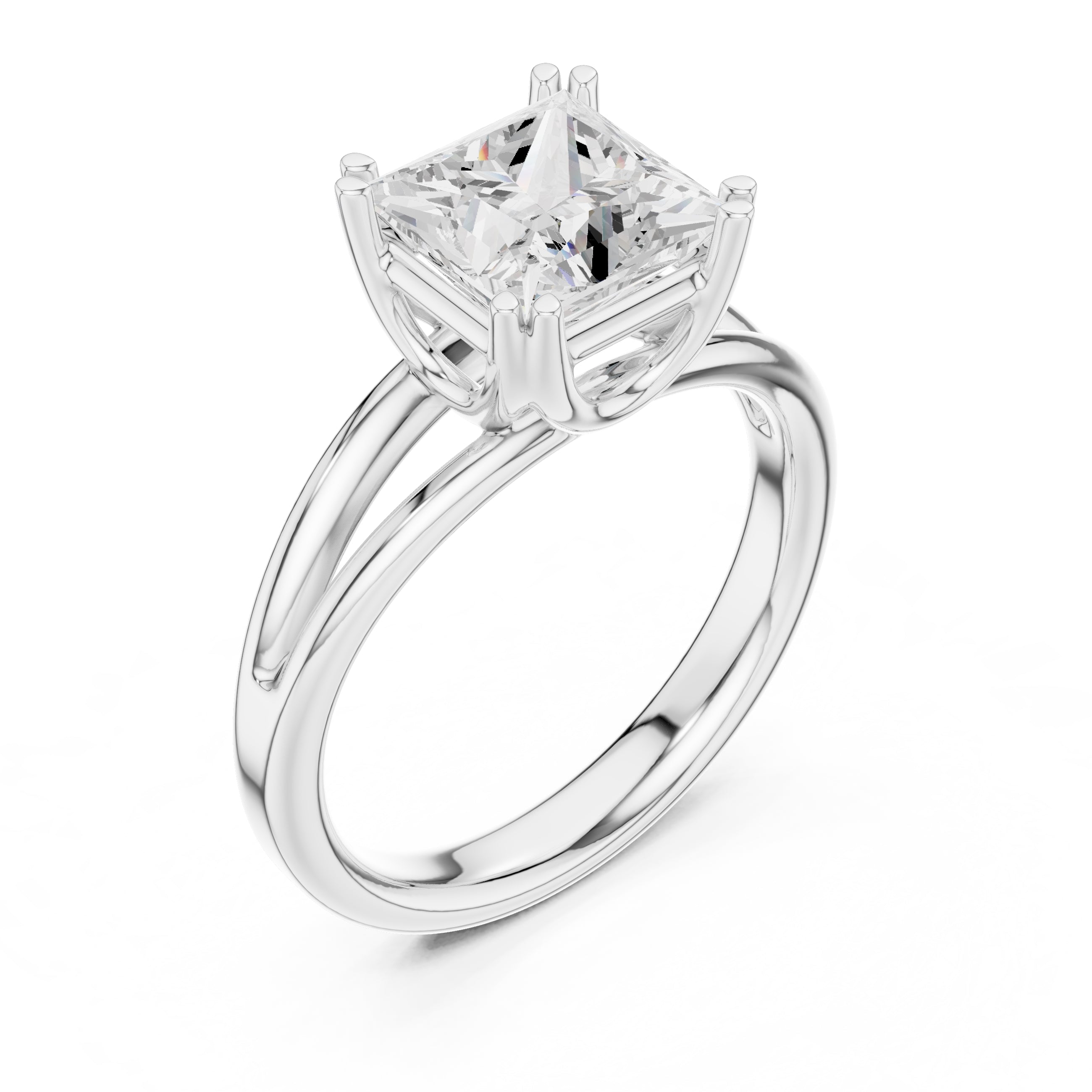 The Open Frame Ring 2ct White Gold Princess