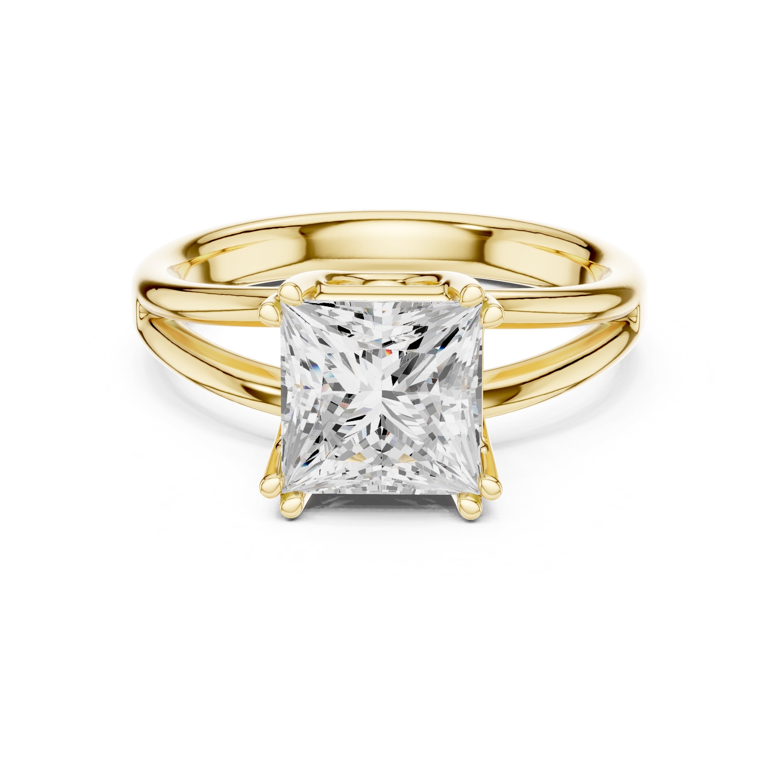 The Open Frame Ring 2ct Yellow Gold Princess