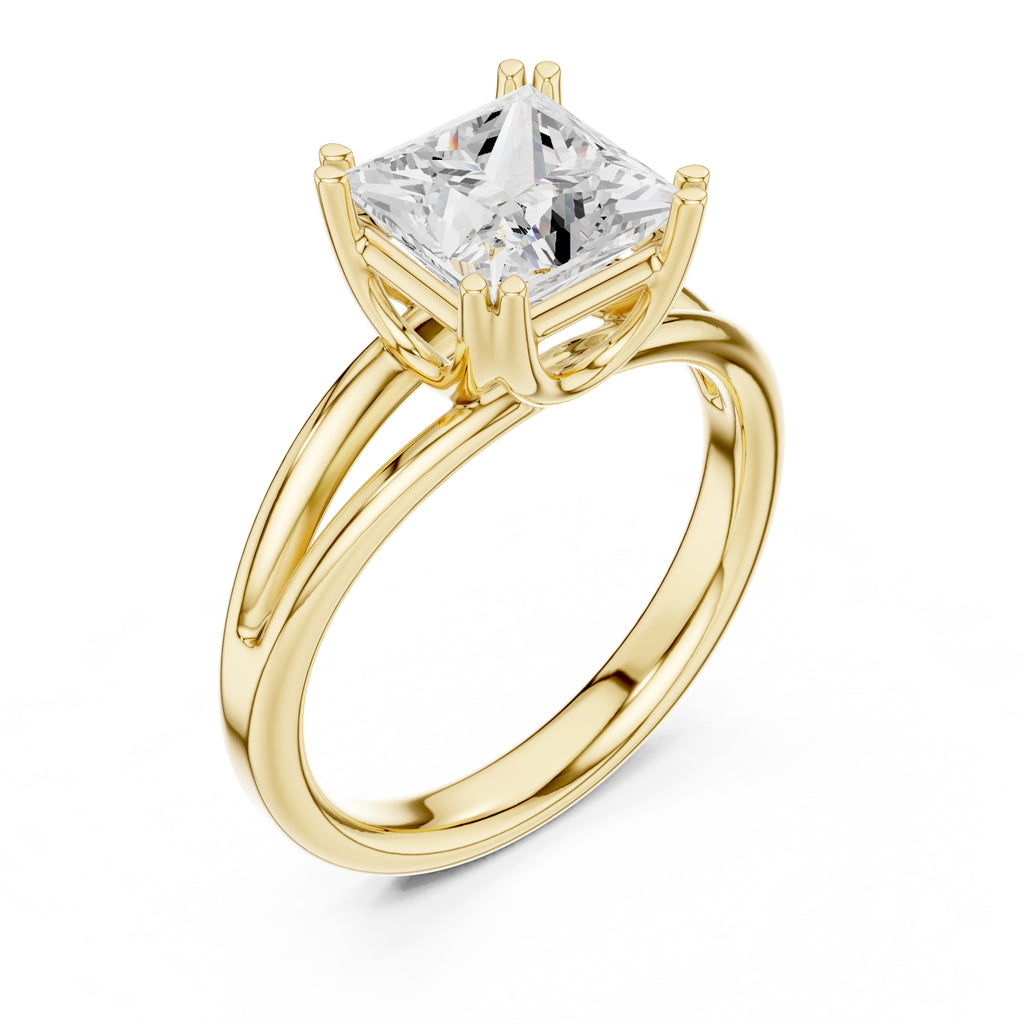 The Open Frame Ring 2ct Yellow Gold Princess