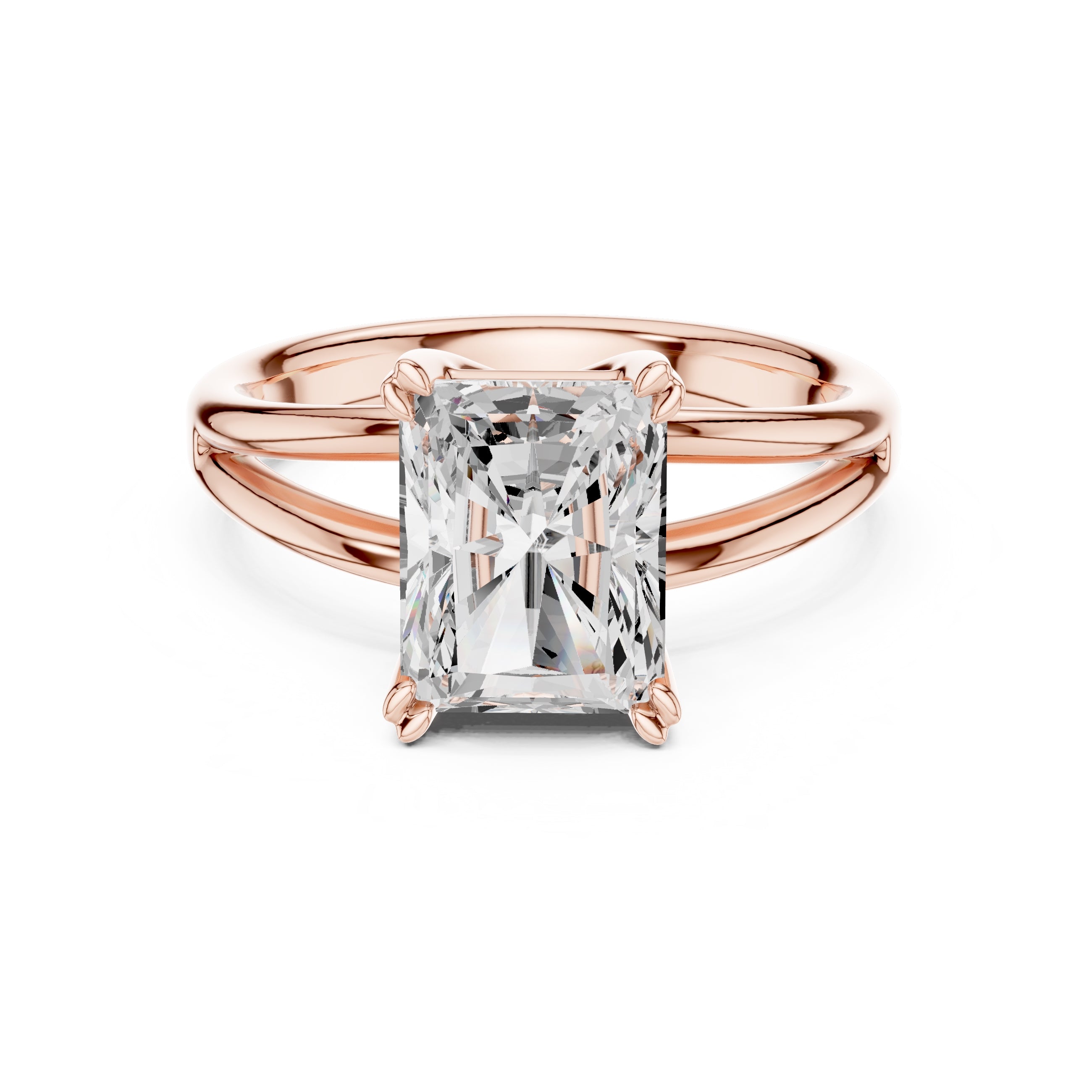 The Open Frame Ring 2ct Rose Gold Radiant