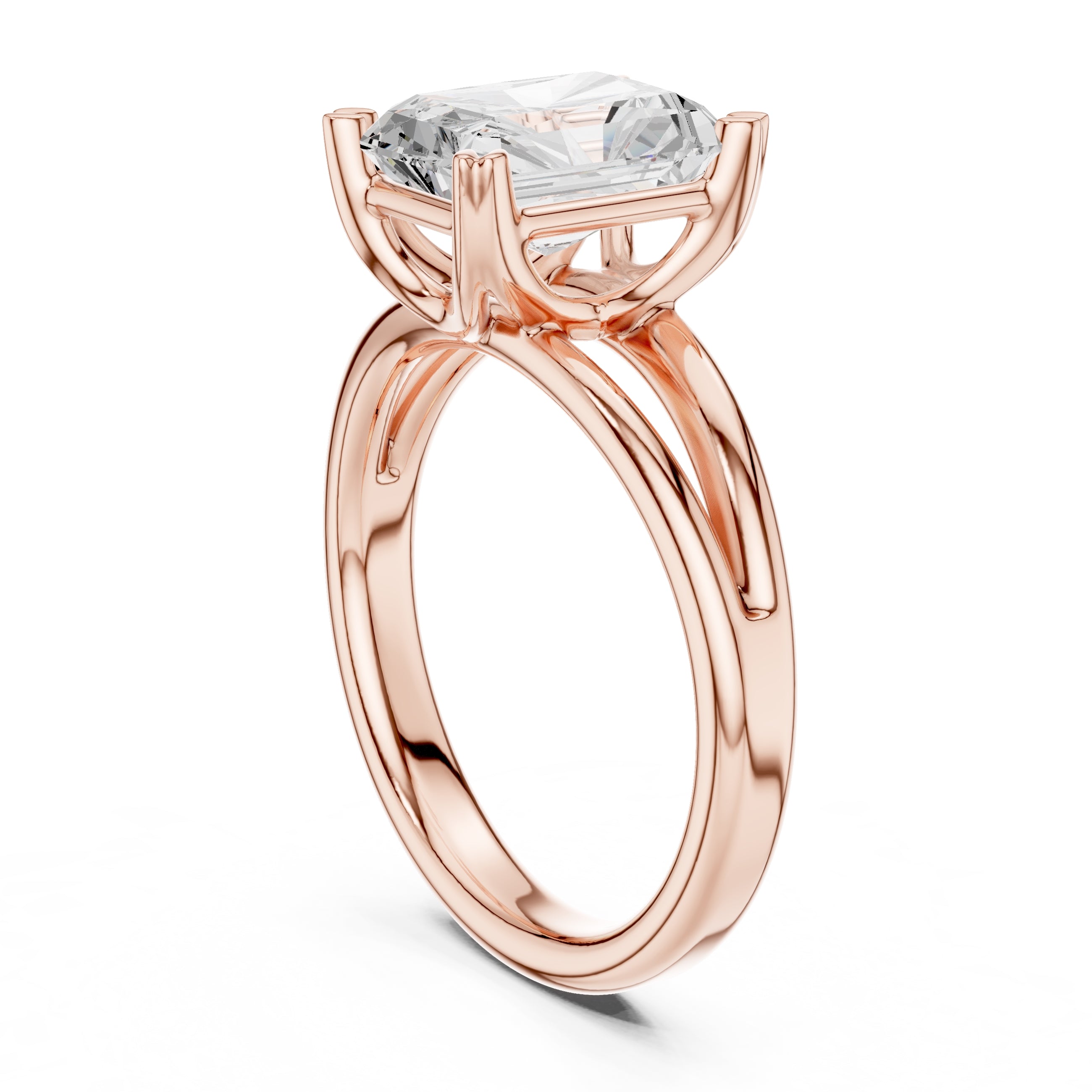The Open Frame Ring 2ct Rose Gold Radiant