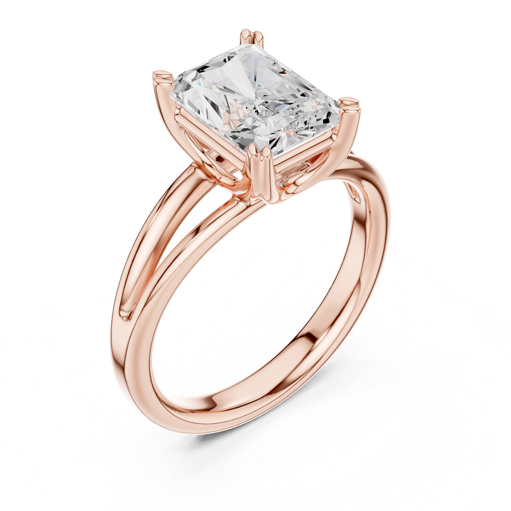 The Open Frame Ring 2ct Rose Gold Radiant