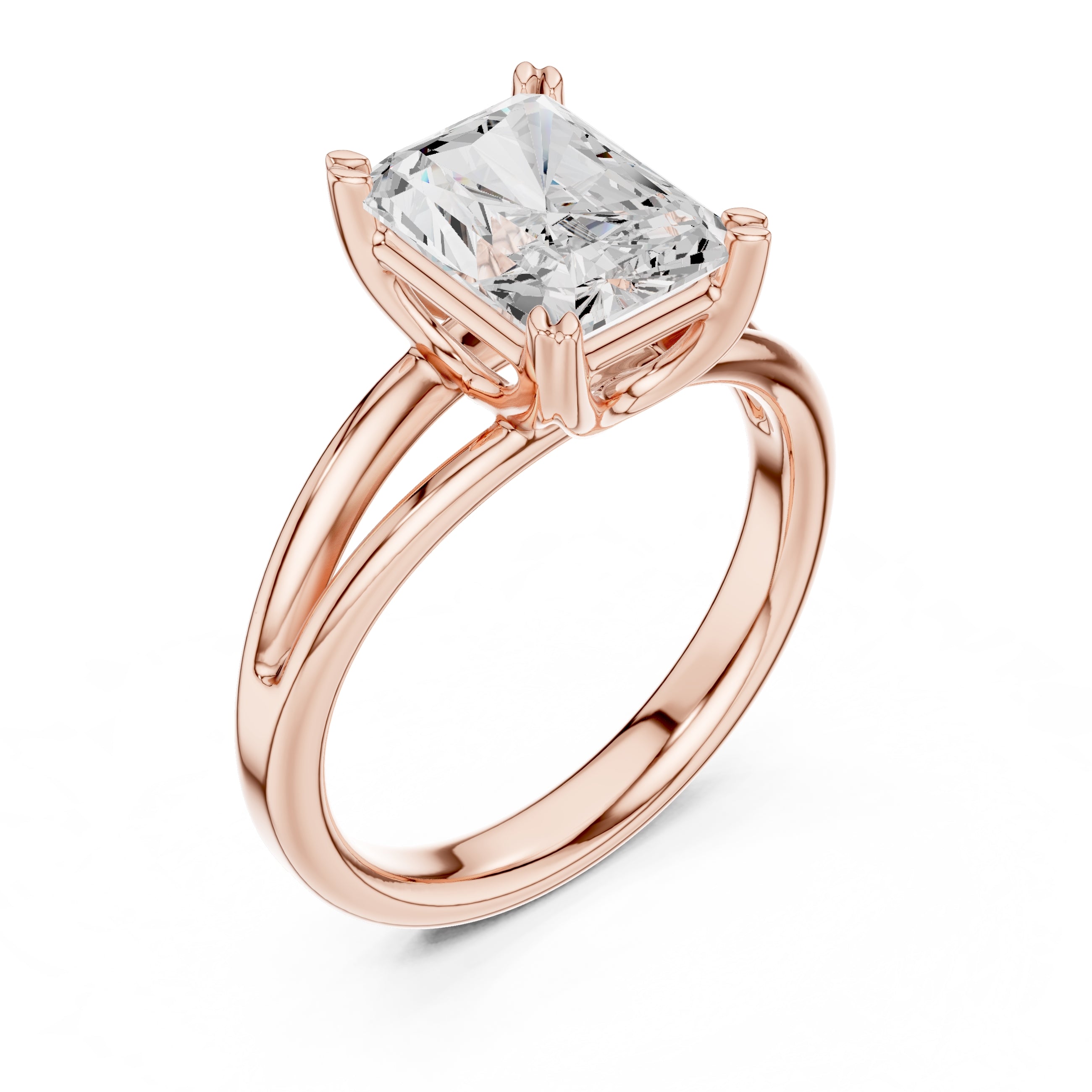 The Open Frame Ring 2ct Rose Gold Radiant