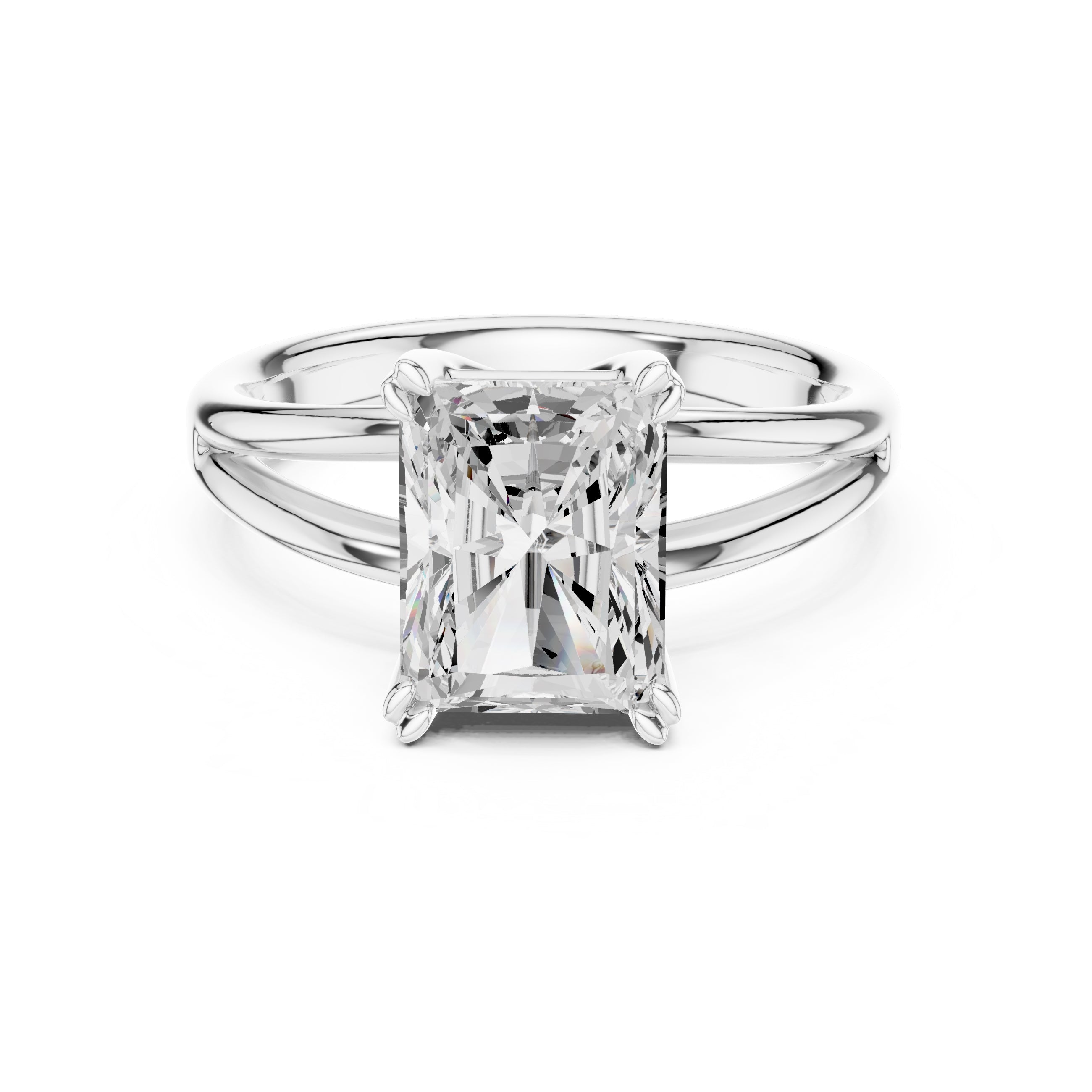 The Open Frame Ring 2ct White Gold Radiant