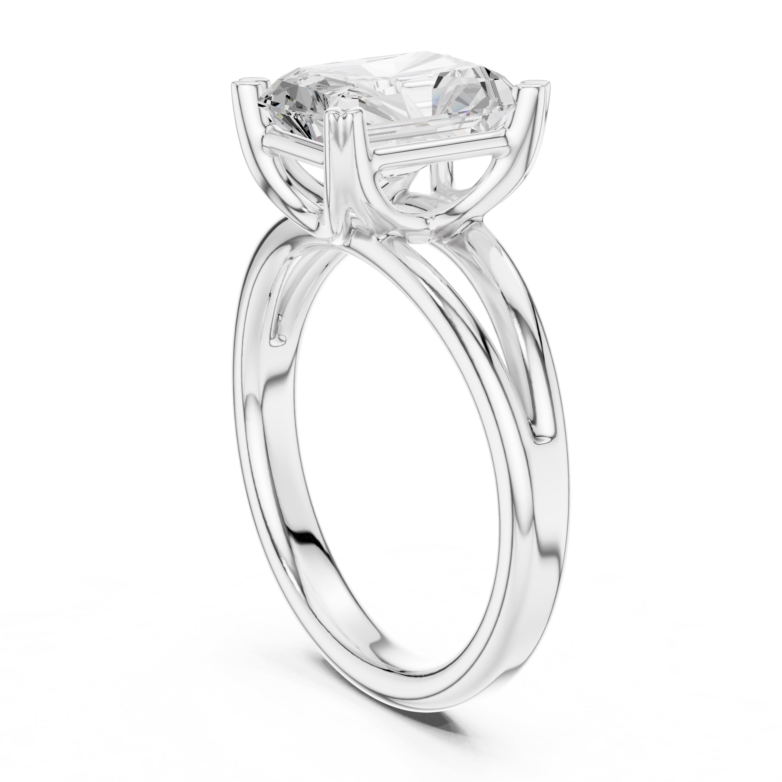 The Open Frame Ring 2ct White Gold Radiant