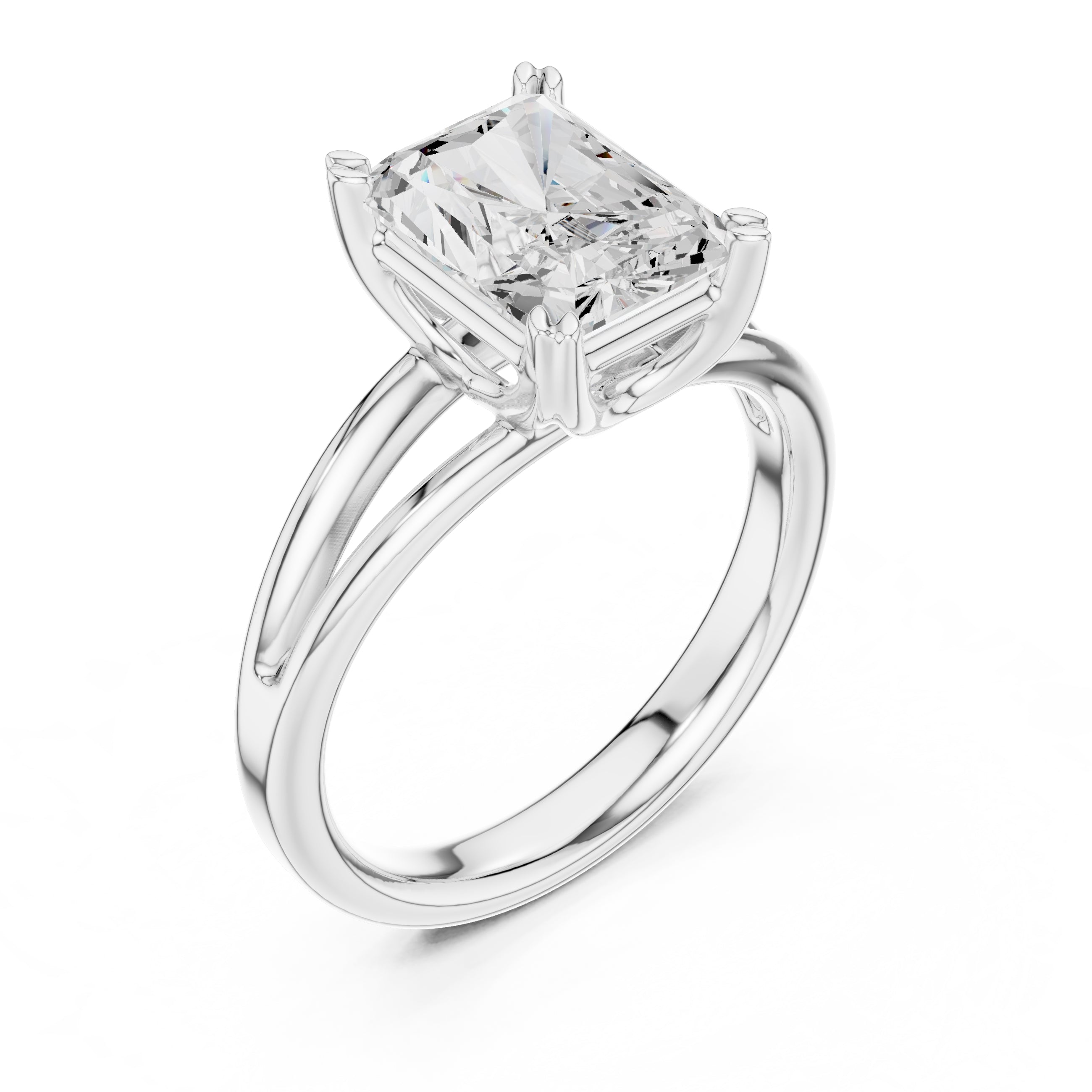 The Open Frame Ring 2ct White Gold Radiant