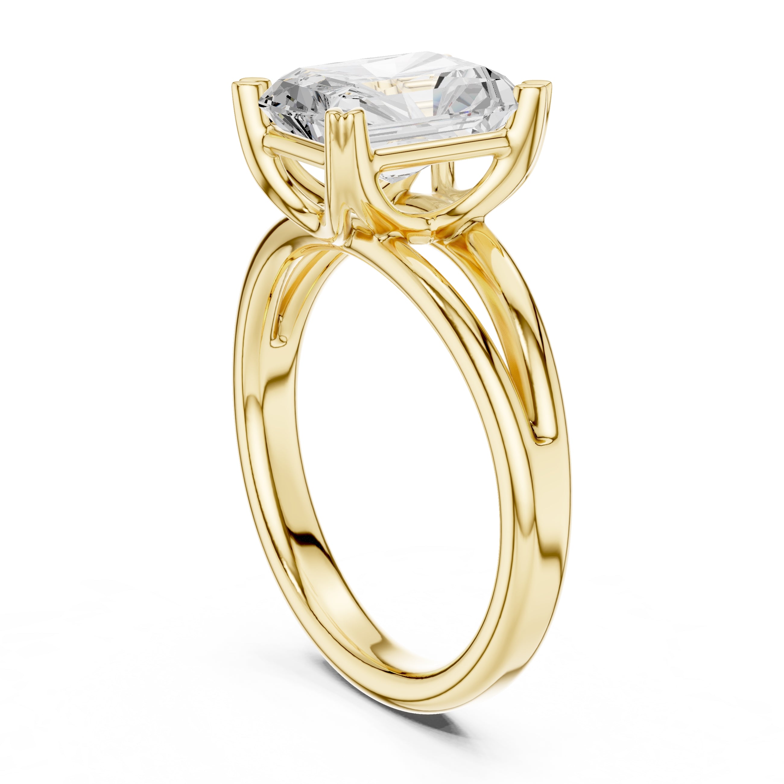 The Open Frame Ring 2ct Yellow Gold Radiant