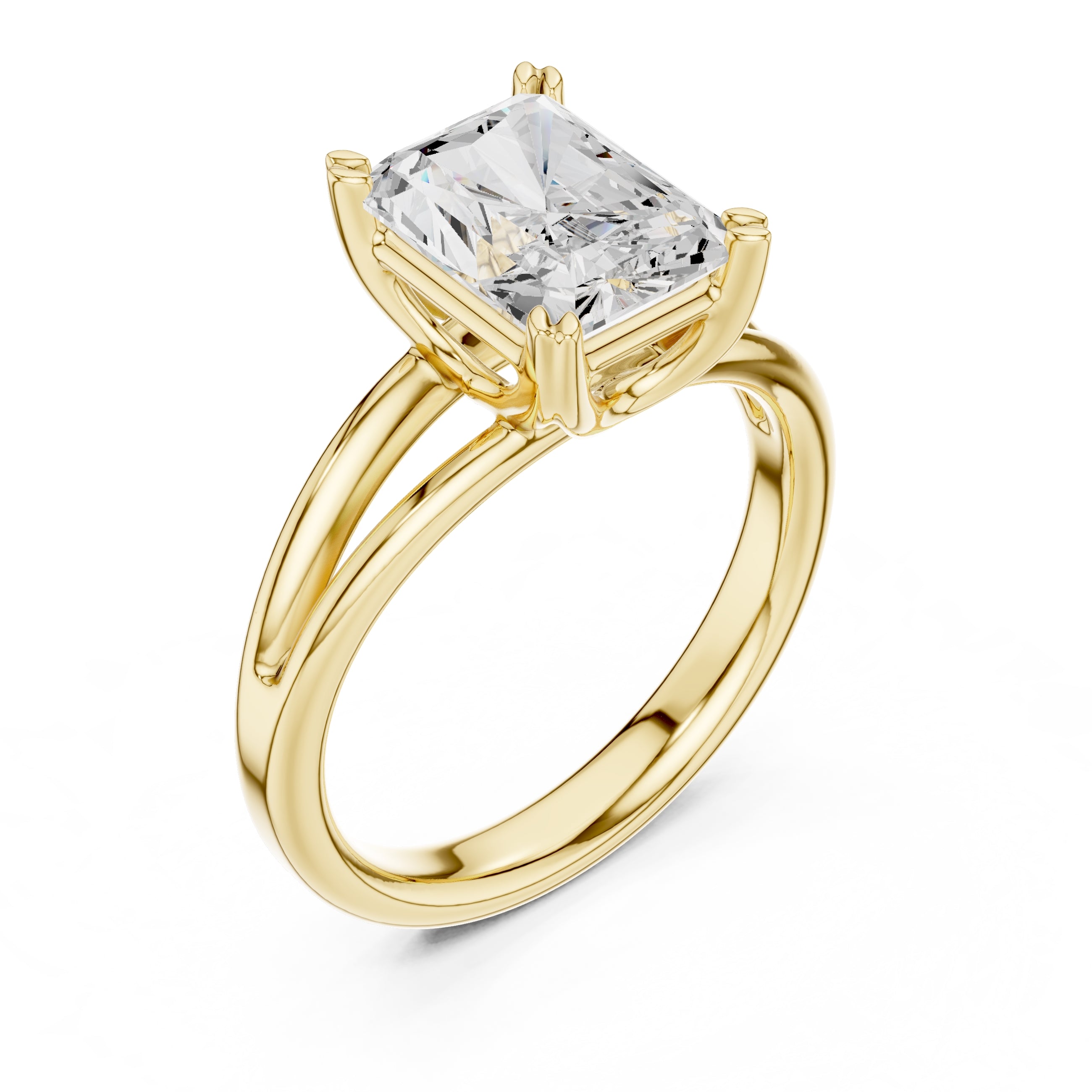 The Open Frame Ring 2ct Yellow Gold Radiant