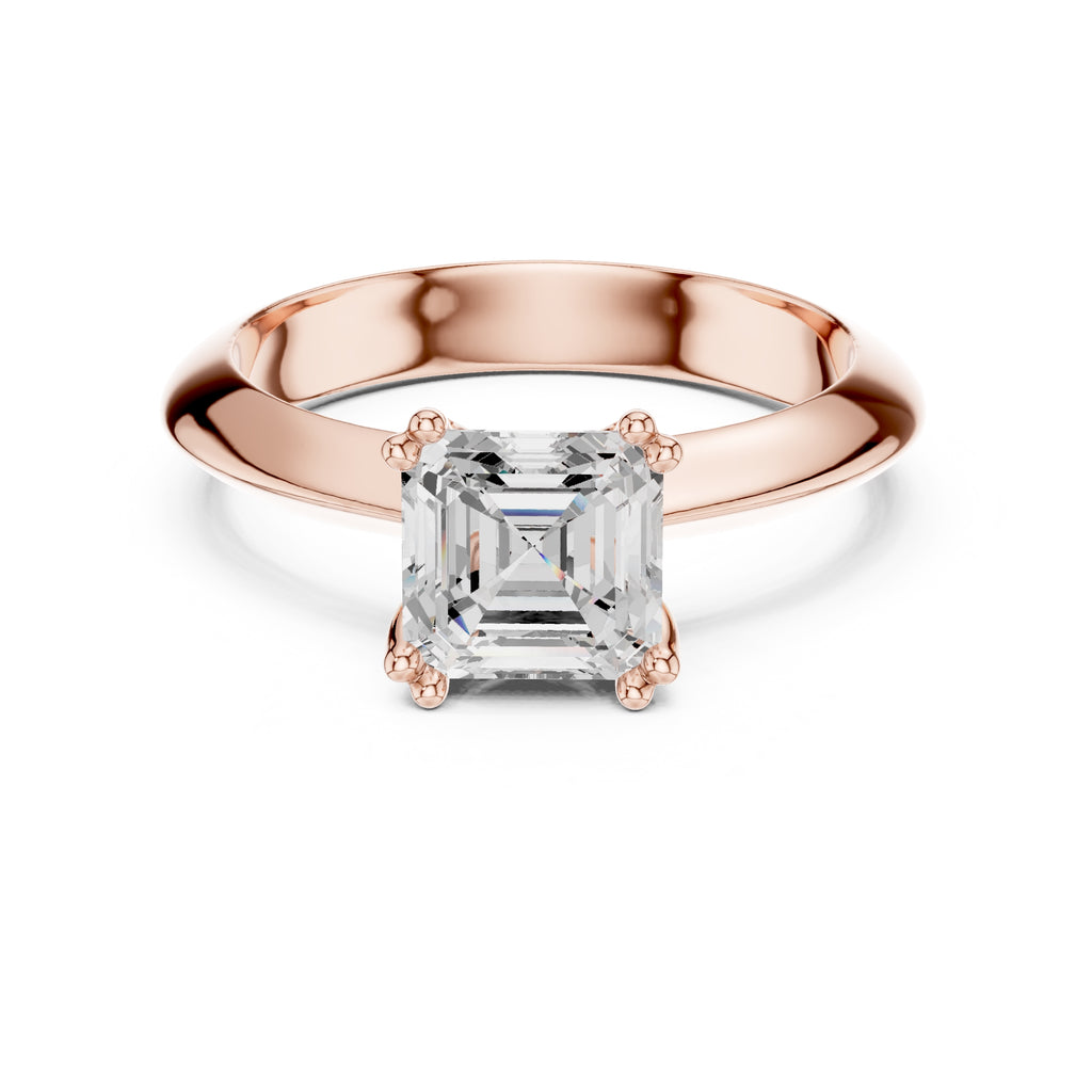 The Twin-Claw Classic Ring 1.5ct Rose Gold Asscher