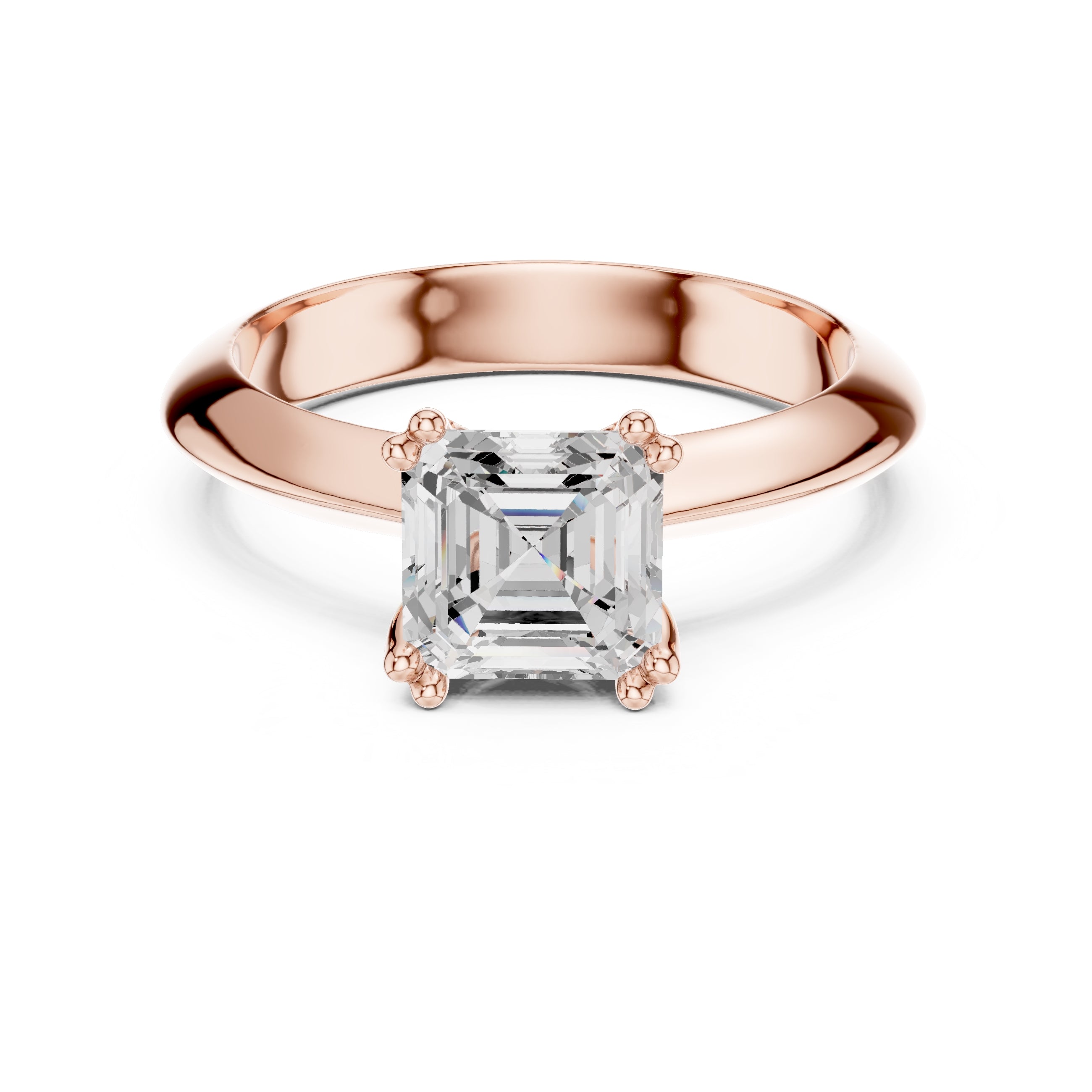 The Twin-Claw Classic Ring 1.5ct Rose Gold Asscher