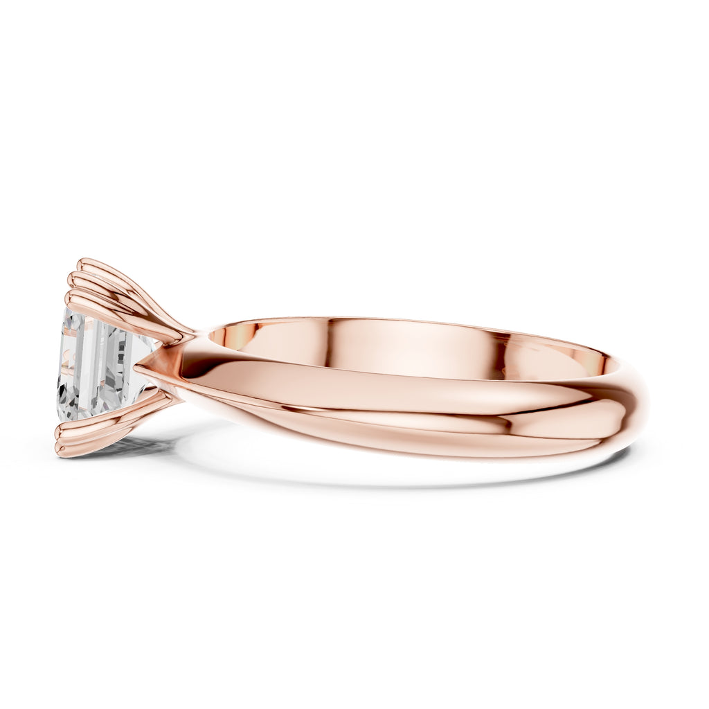 The Twin-Claw Classic Ring 1.5ct Rose Gold Asscher