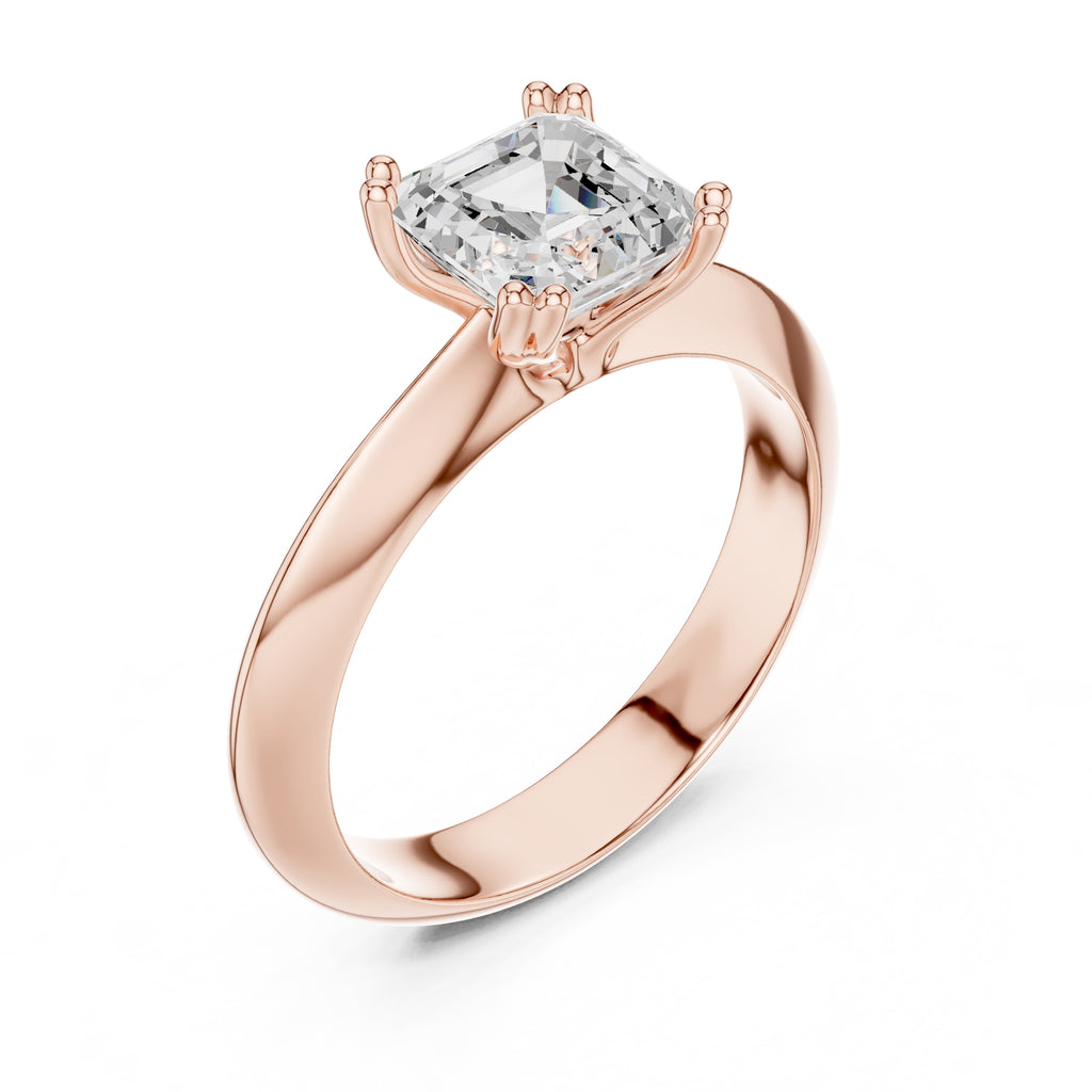 The Twin-Claw Classic Ring 1.5ct Rose Gold Asscher