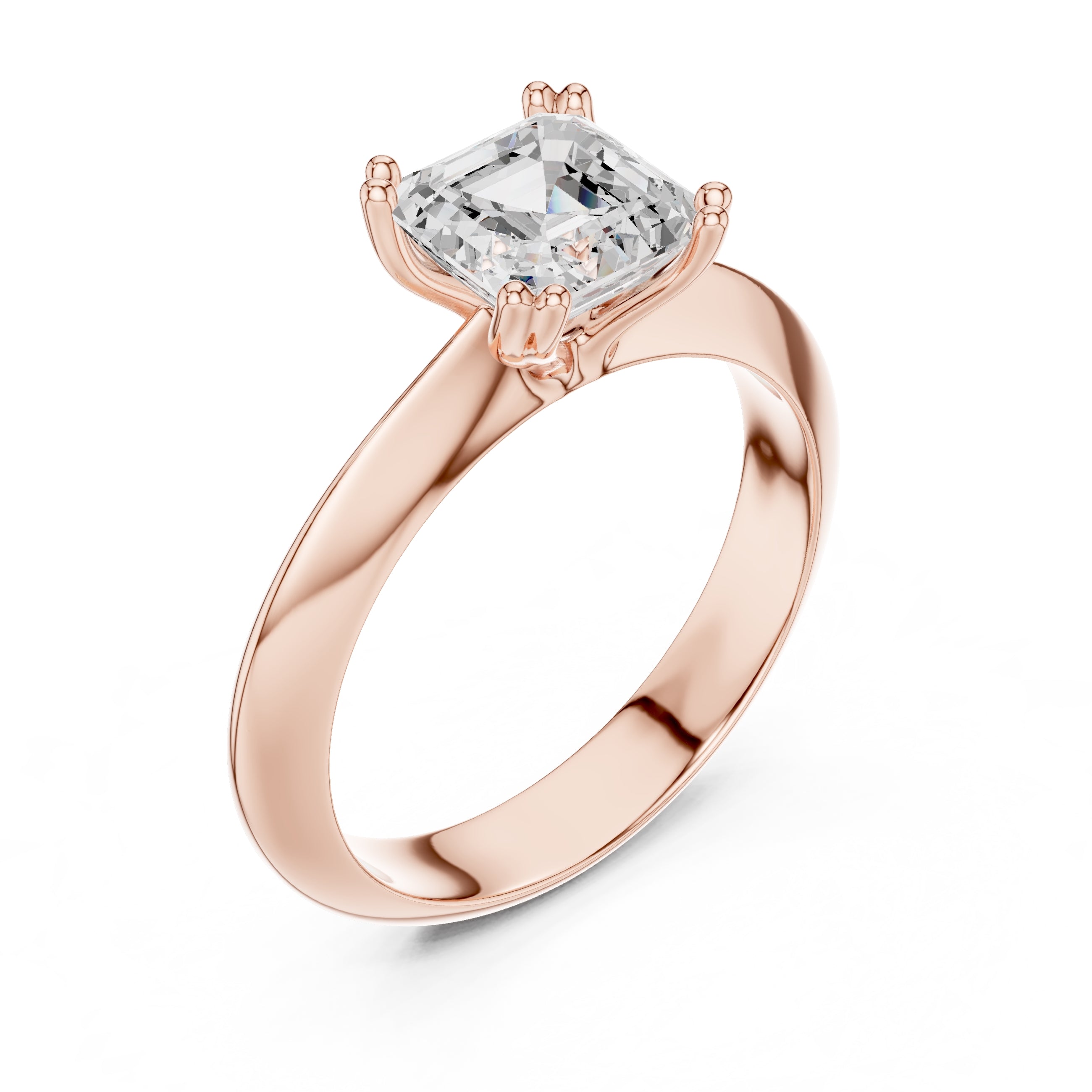 The Twin-Claw Classic Ring 1.5ct Rose Gold Asscher