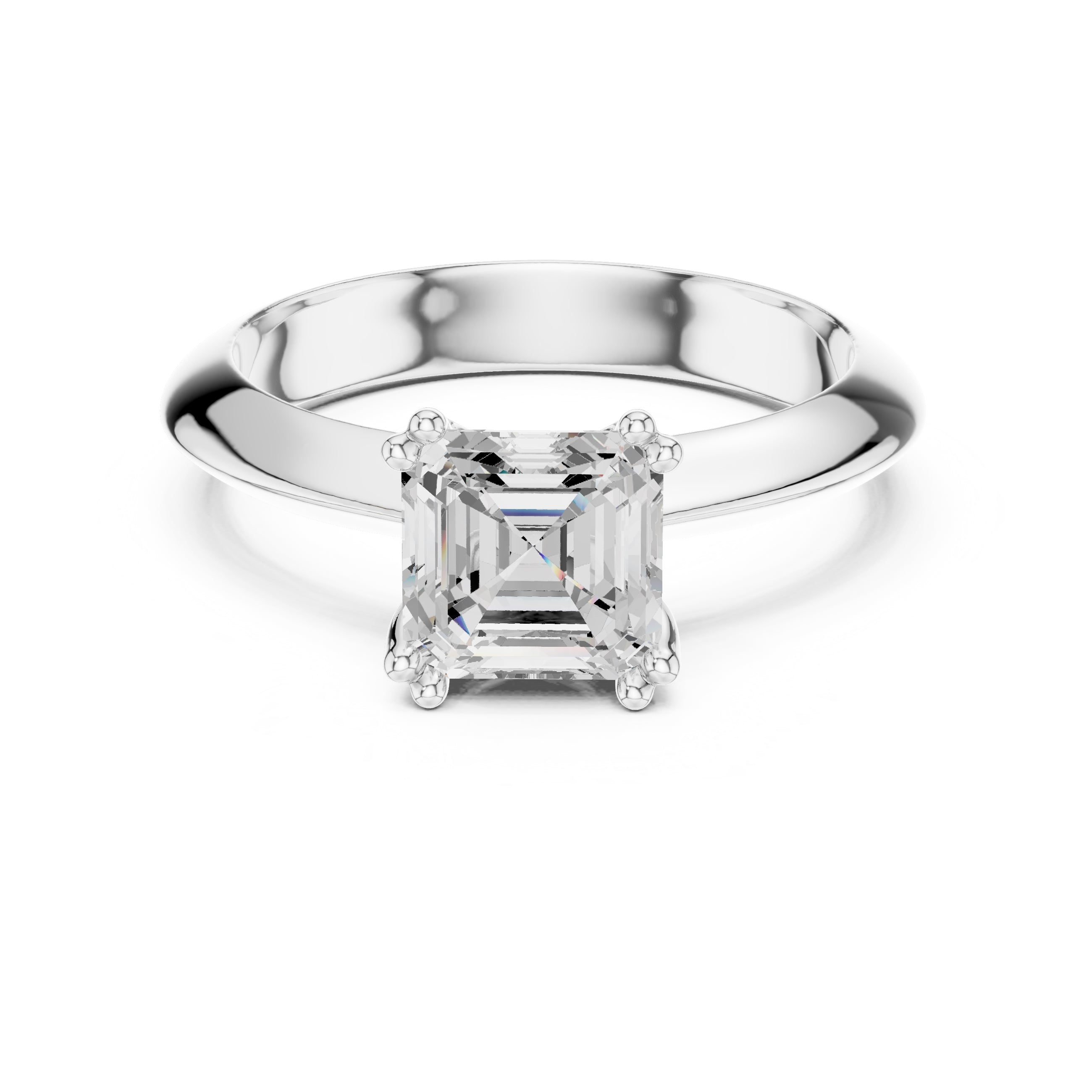 The Twin-Claw Classic Ring 1.5ct White Gold Asscher