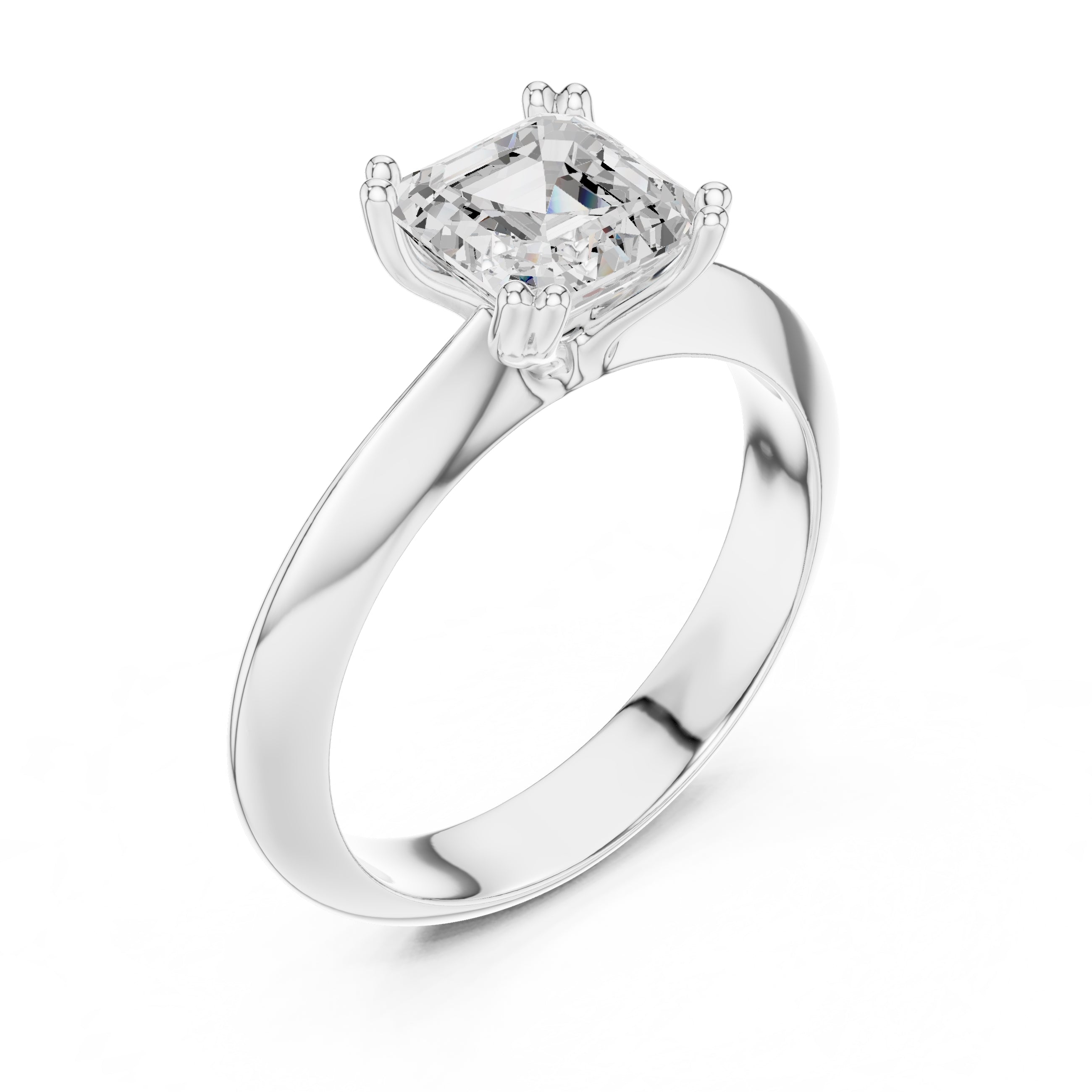 The Twin-Claw Classic Ring 1.5ct White Gold Asscher
