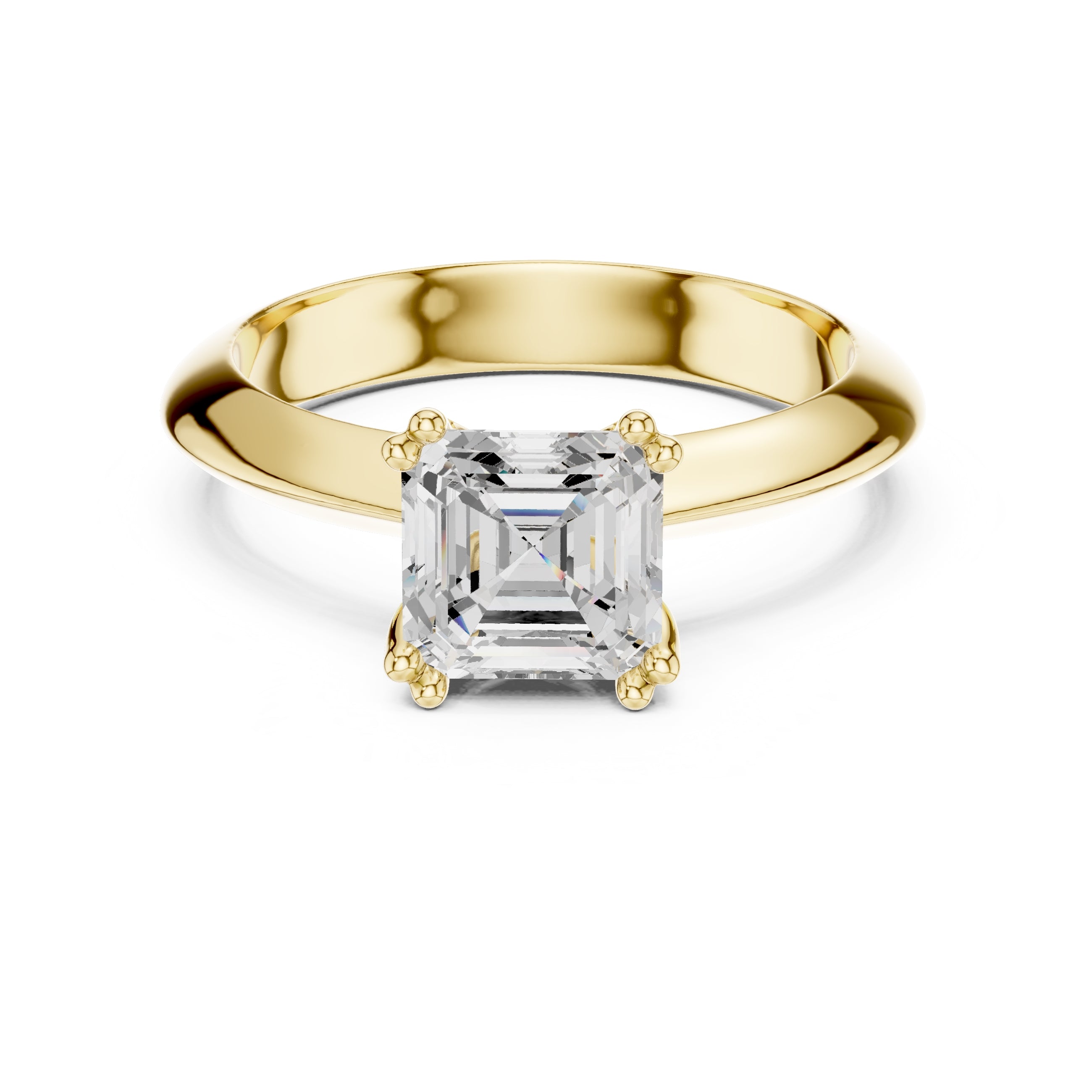 The Twin-Claw Classic Ring 1.5ct Yellow Gold Asscher