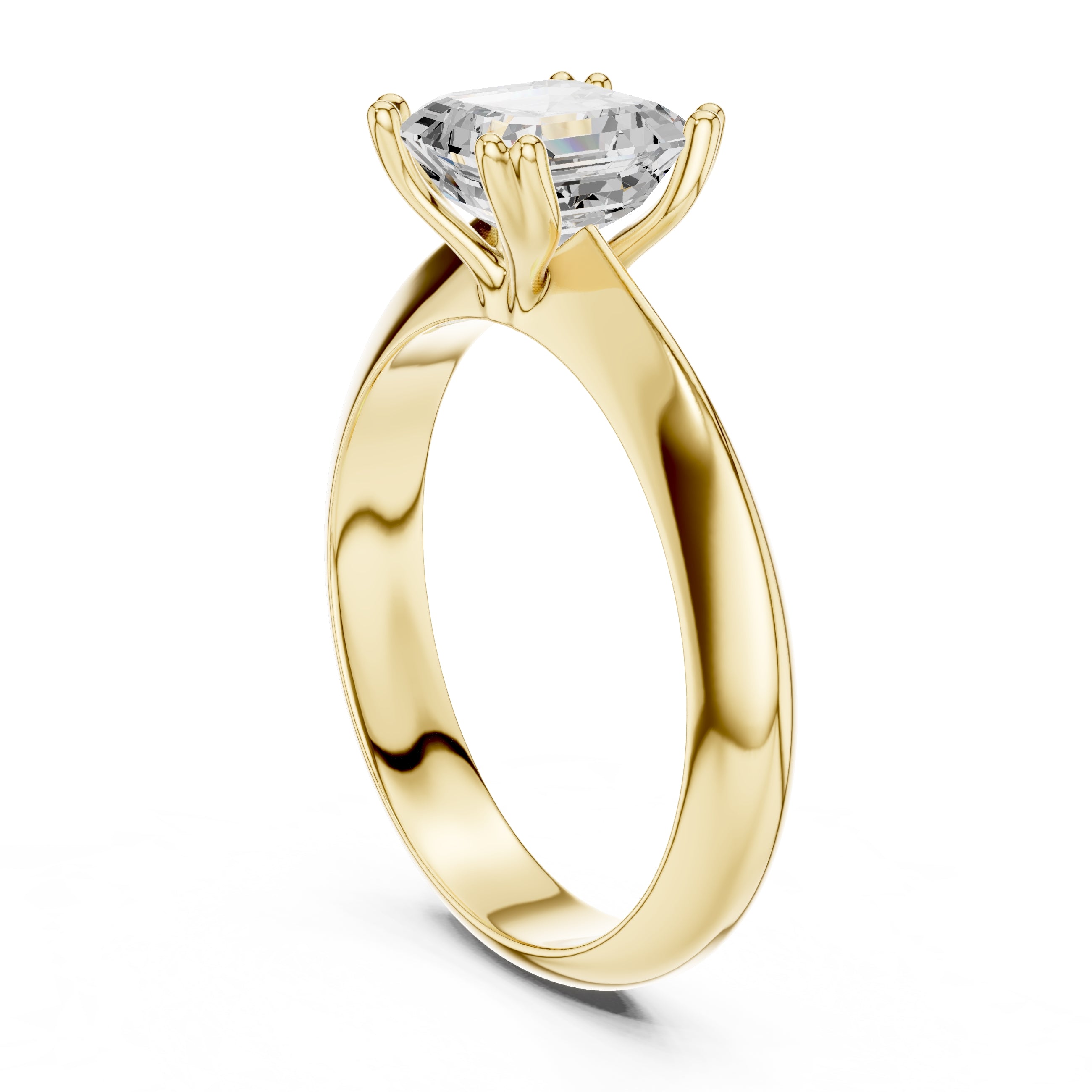 The Twin-Claw Classic Ring 1.5ct Yellow Gold Asscher