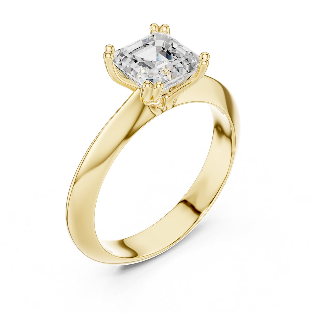 The Twin-Claw Classic Ring 1.5ct Yellow Gold Asscher