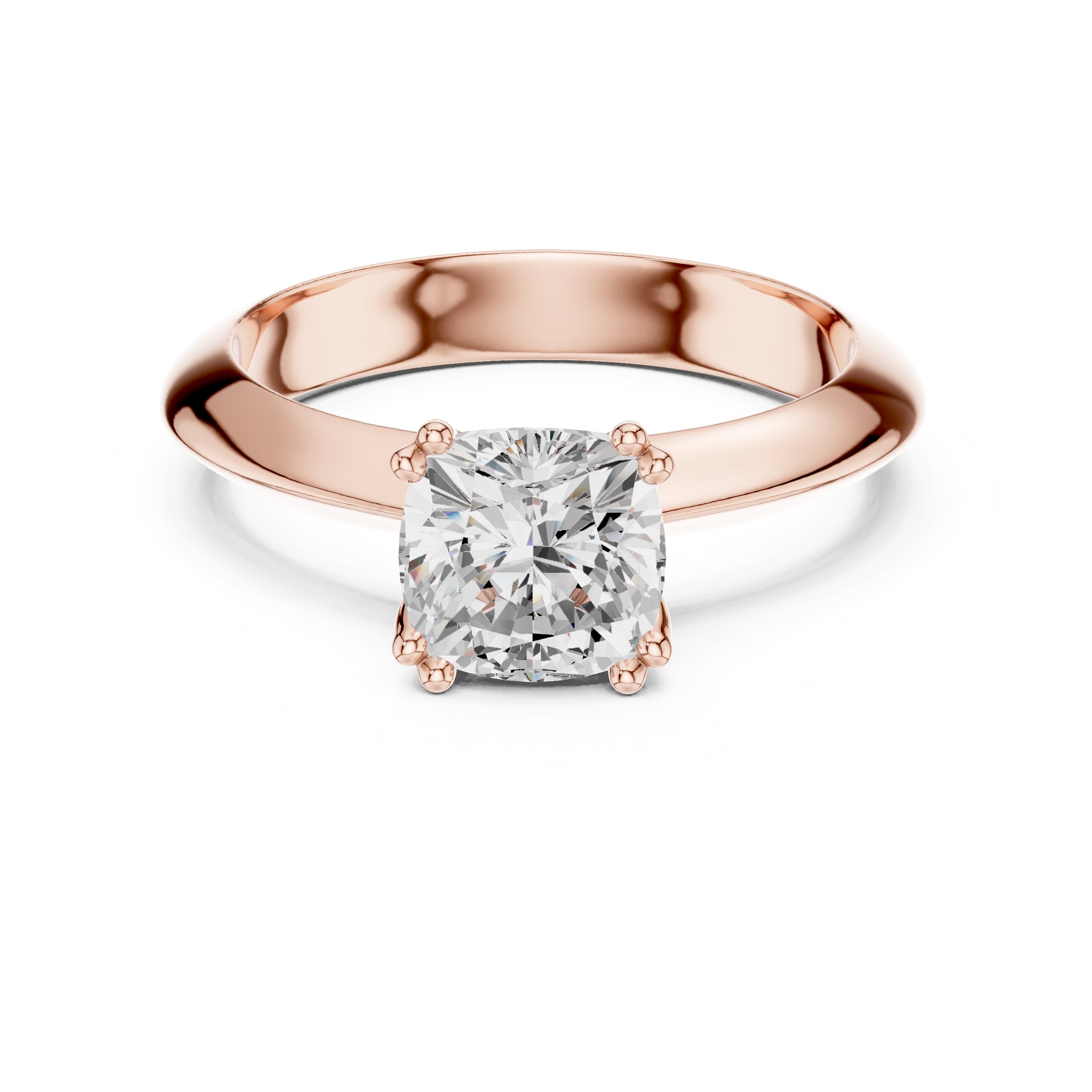 The Twin-Claw Classic Ring 1.5ct Rose Gold Cushion