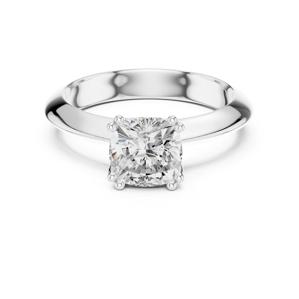 The Twin-Claw Classic Ring 1.5ct White Gold Cushion