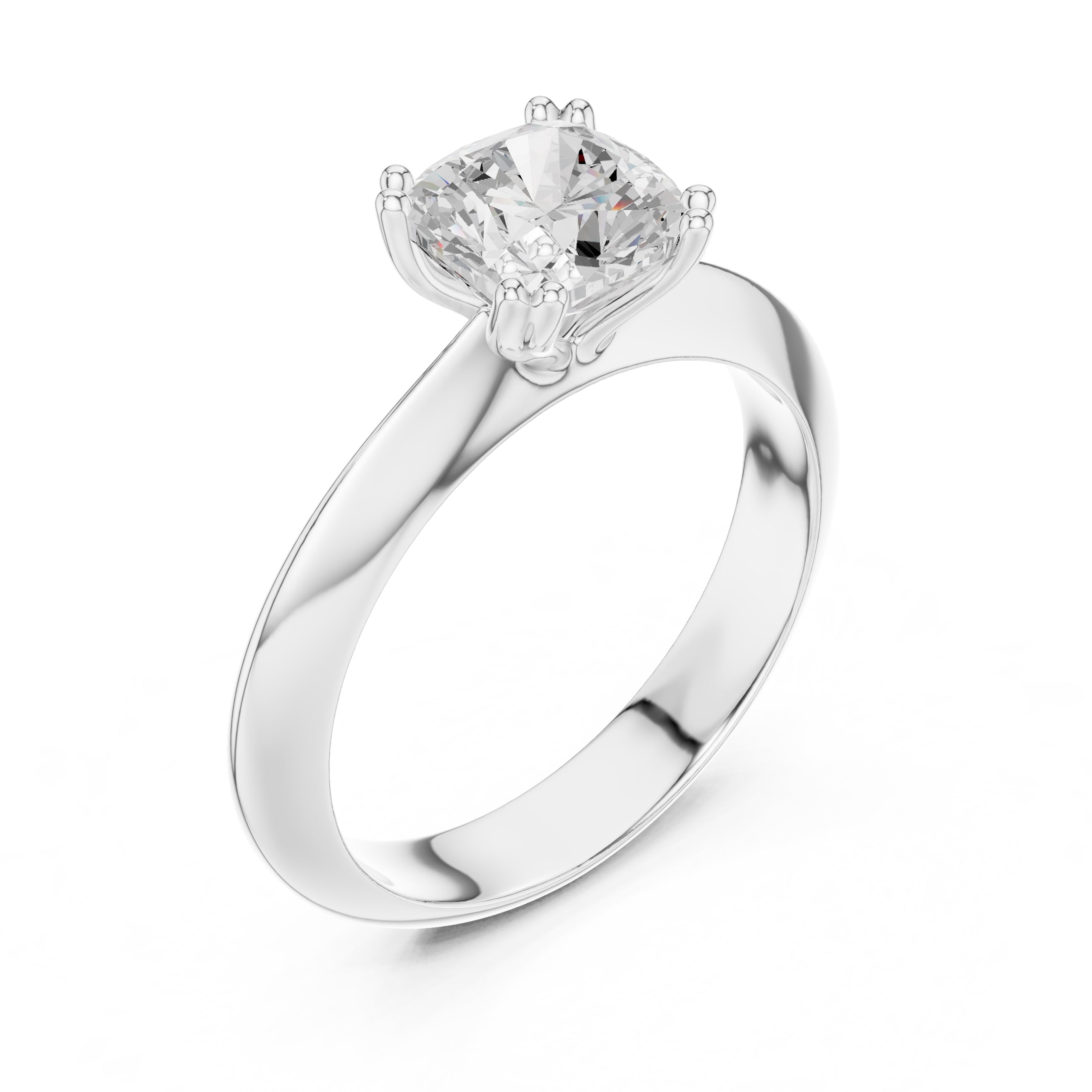 The Twin-Claw Classic Ring 1.5ct White Gold Cushion