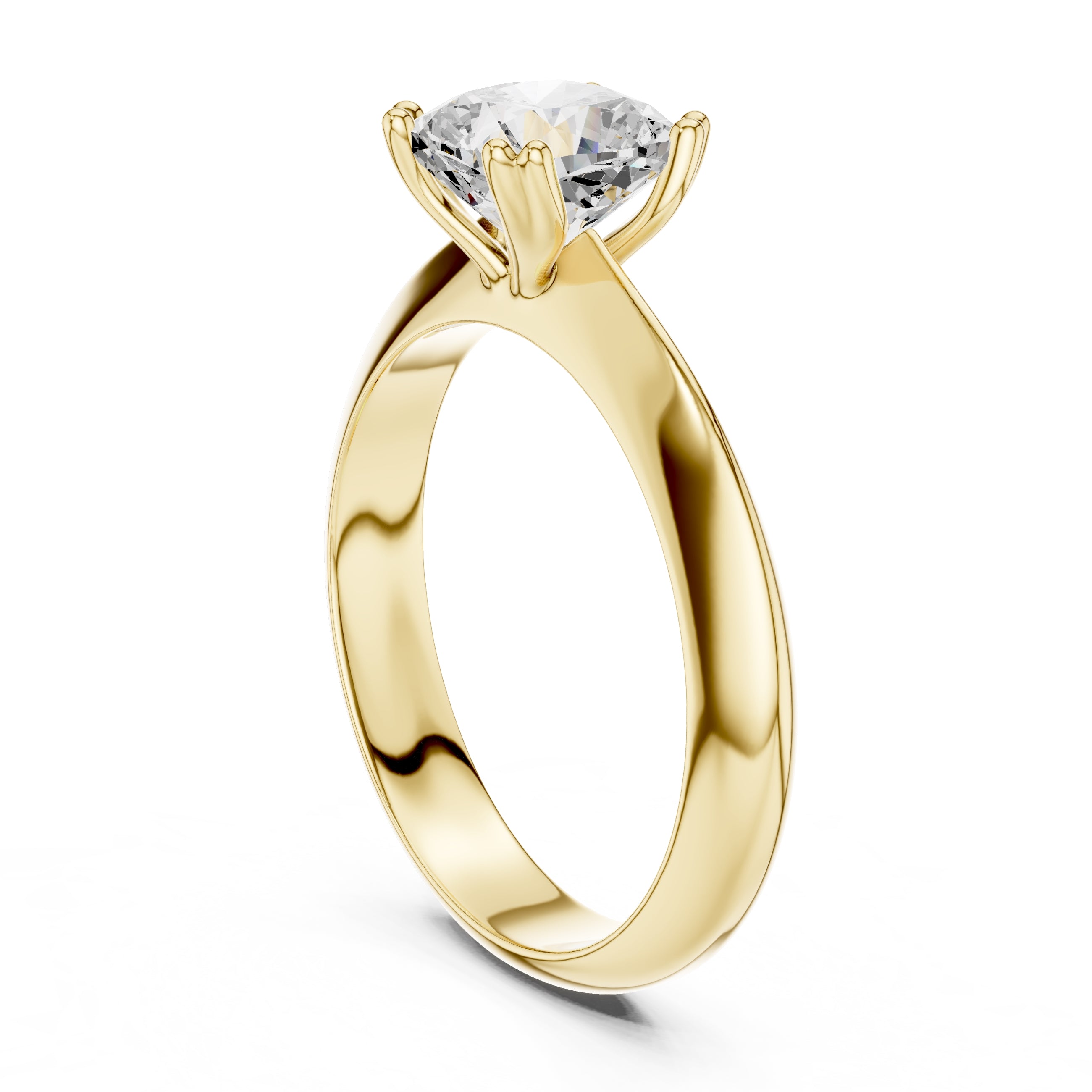 The Twin-Claw Classic Ring 1.5ct Yellow Gold Cushion