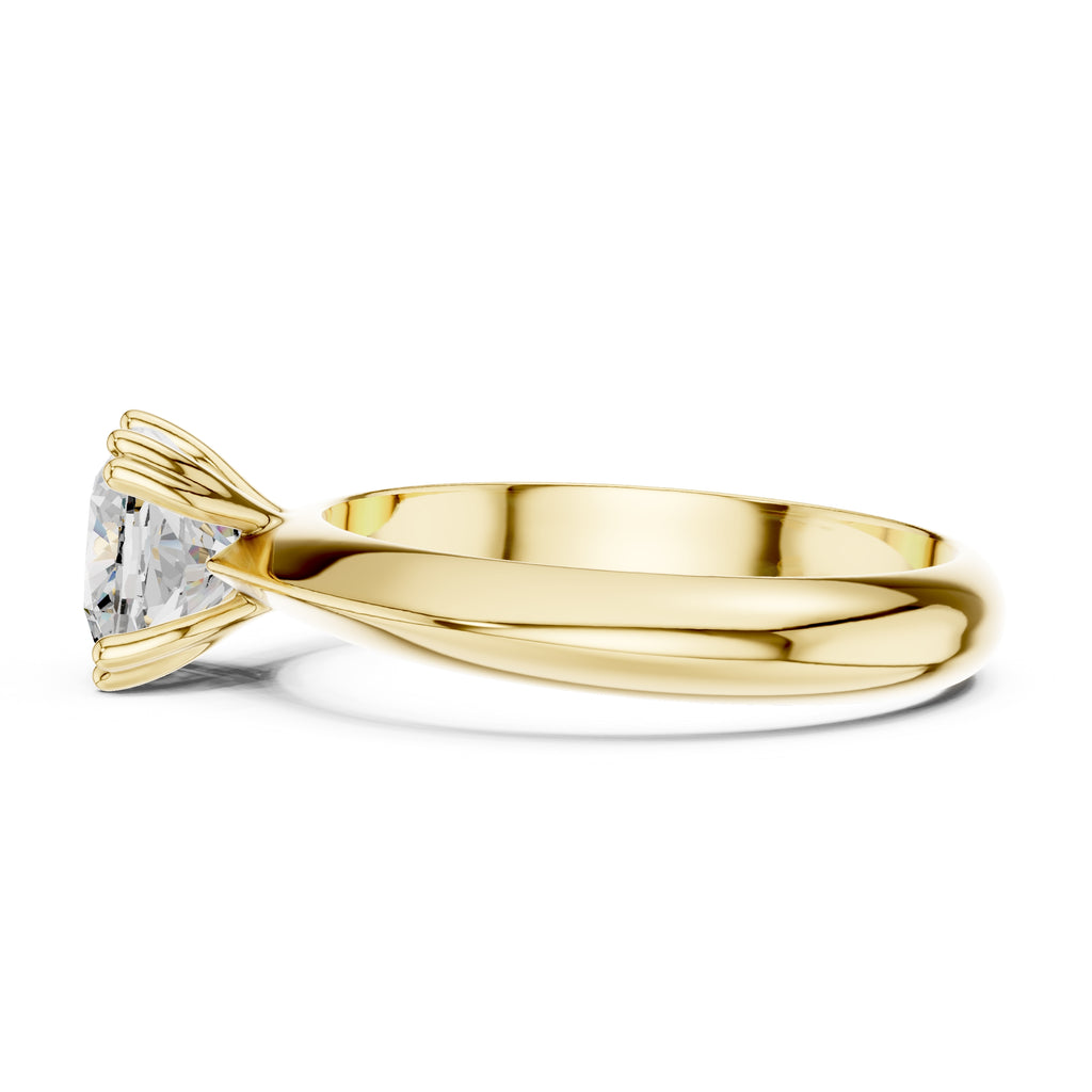 The Twin-Claw Classic Ring 1.5ct Yellow Gold Cushion