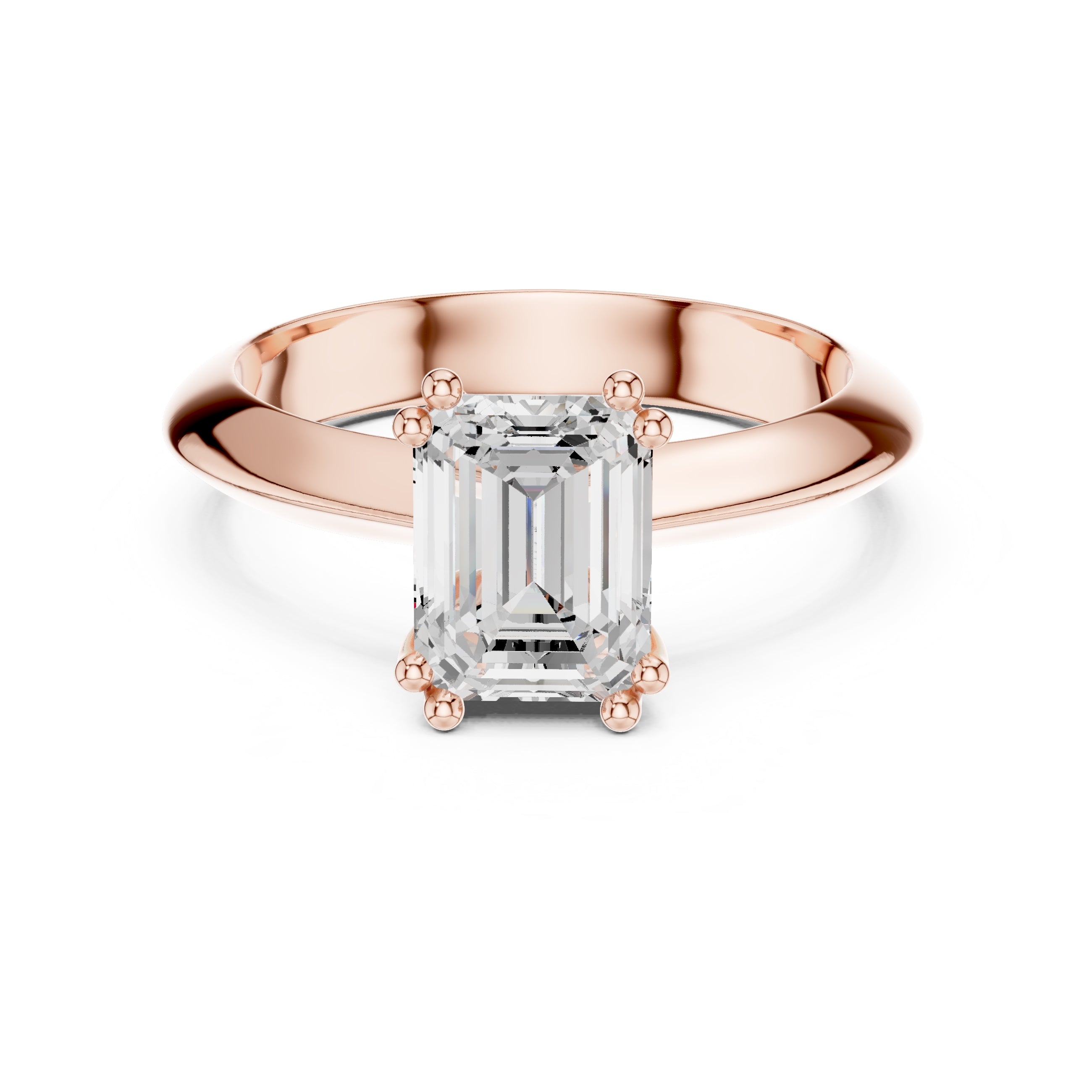 The Twin-Claw Classic Ring 1.5ct Rose Gold Emerald