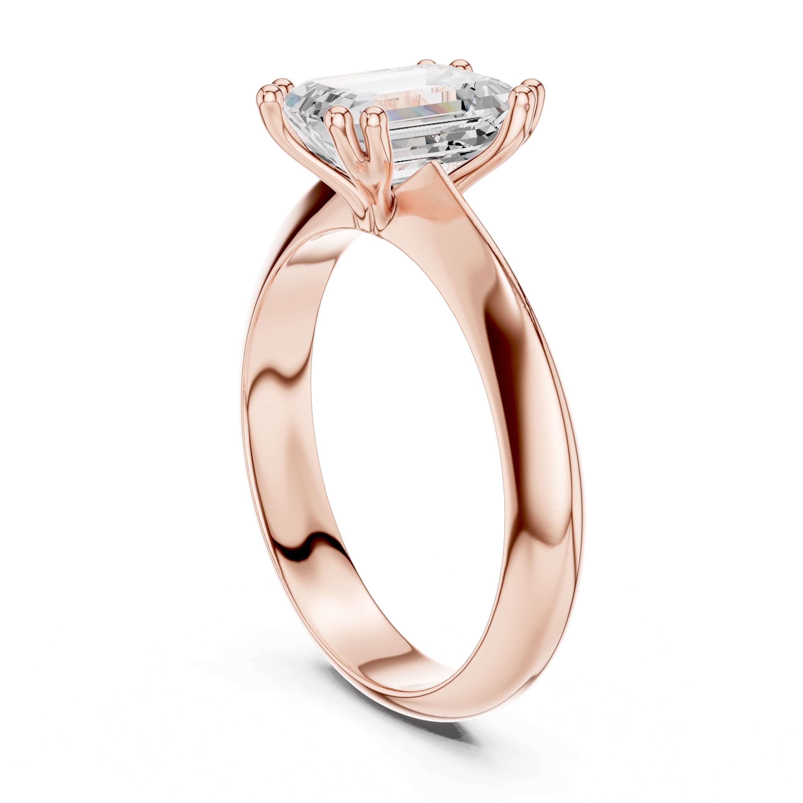The Twin-Claw Classic Ring 1.5ct Rose Gold Emerald