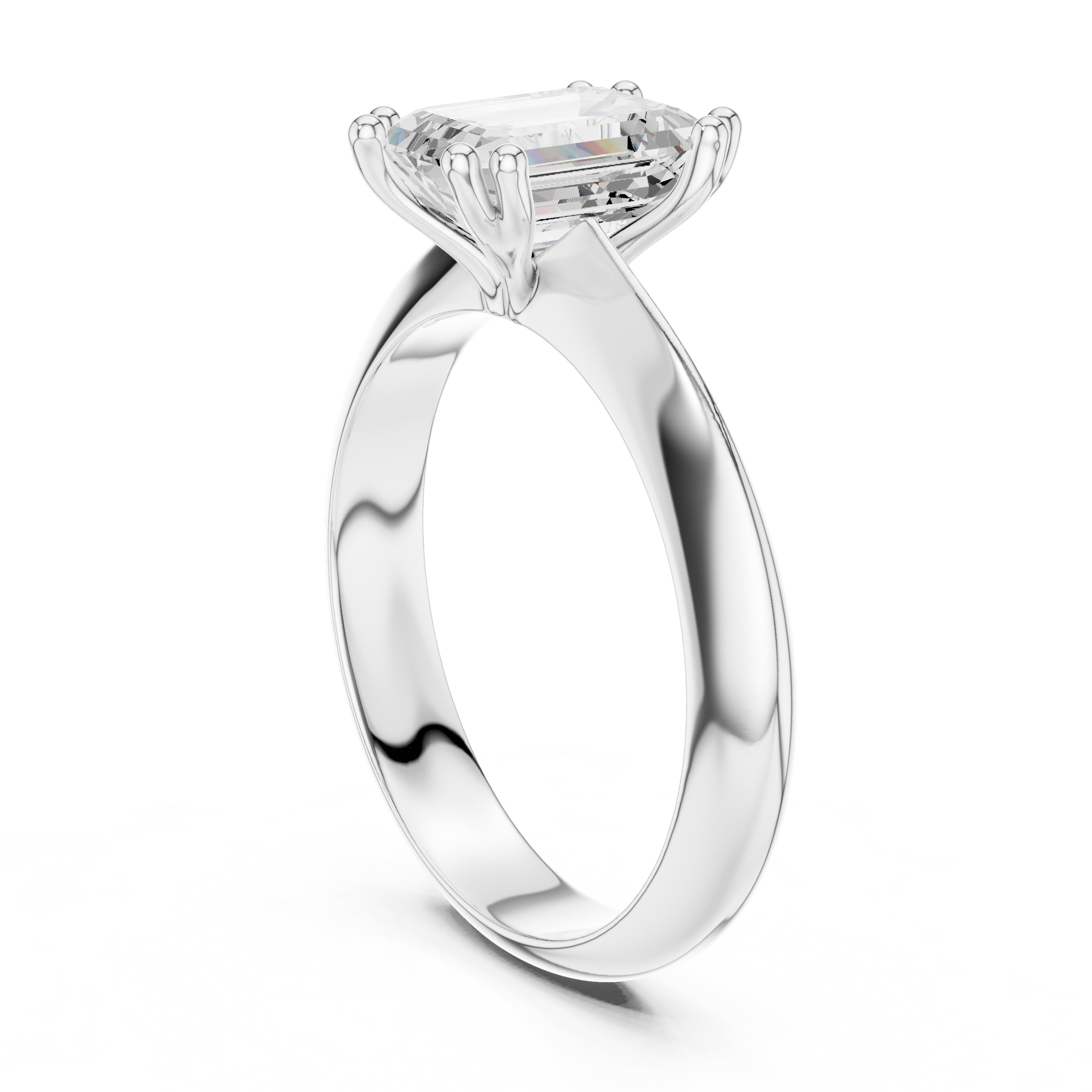 The Twin-Claw Classic Ring 1.5ct White Gold Emerald