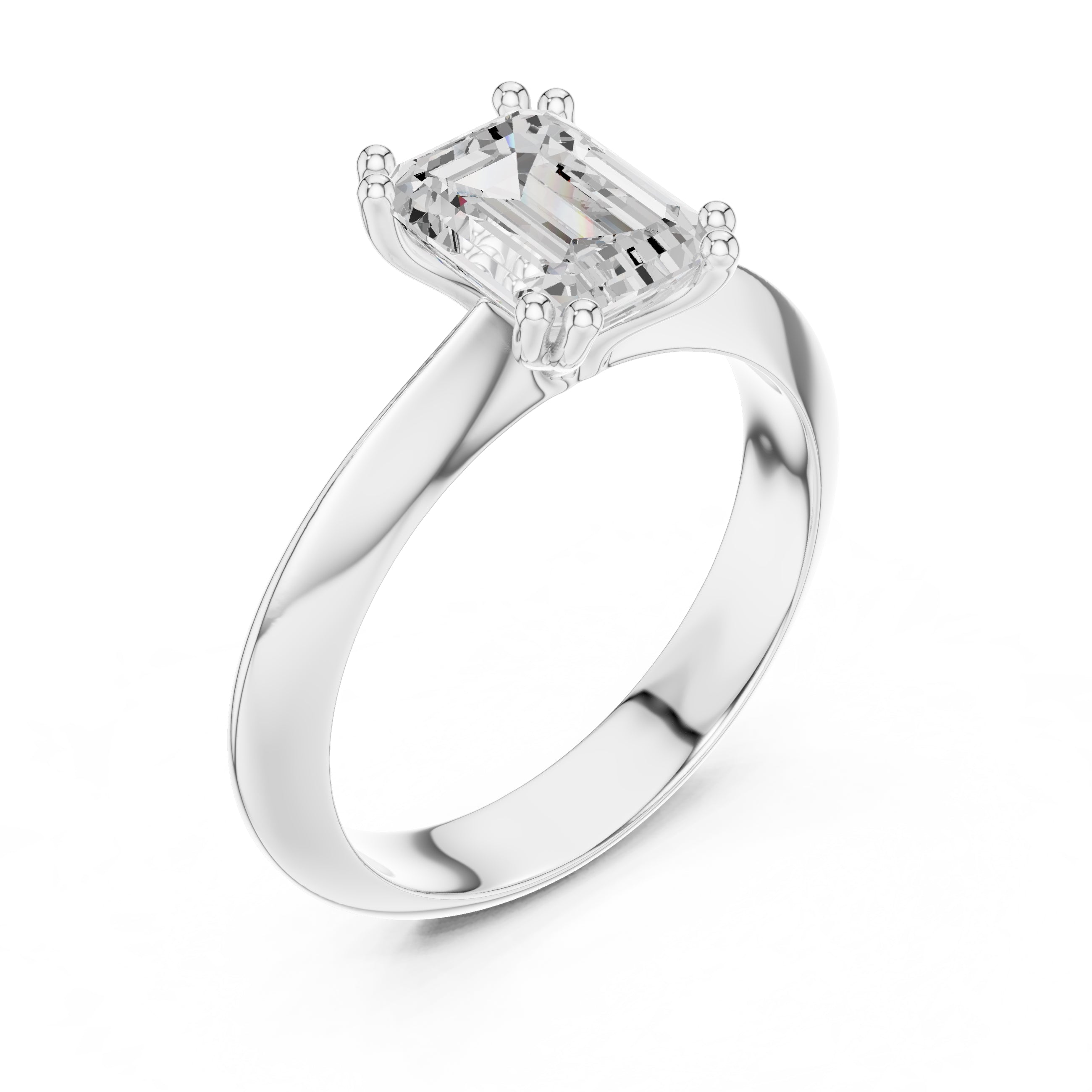 The Twin-Claw Classic Ring 1.5ct White Gold Emerald