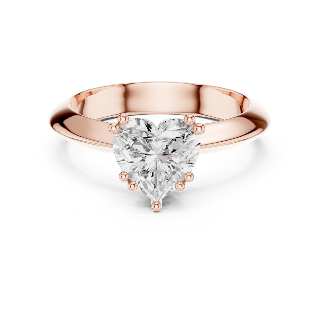 The Twin-Claw Classic Ring 1.5ct Rose Gold Heart