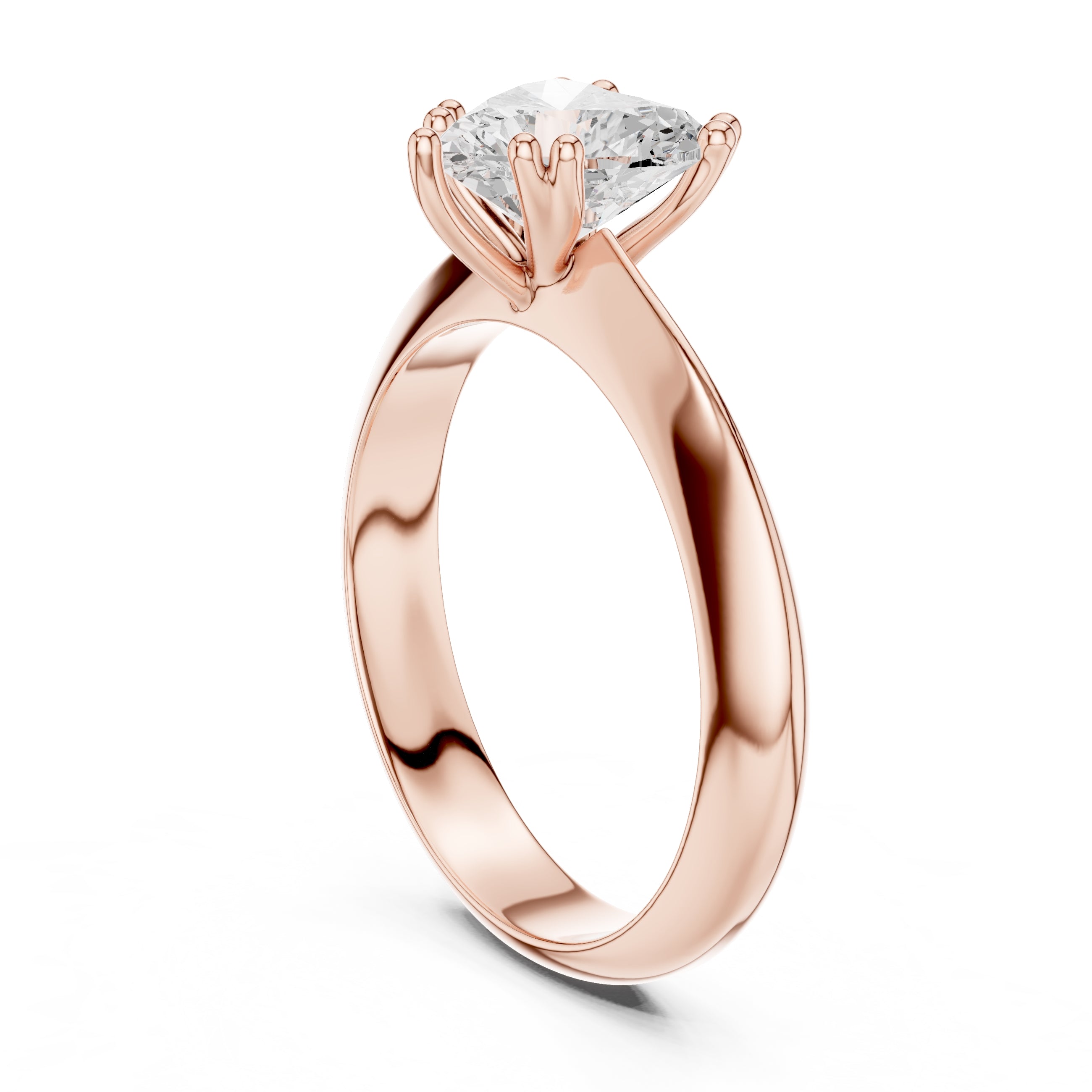 The Twin-Claw Classic Ring 1.5ct Rose Gold Heart