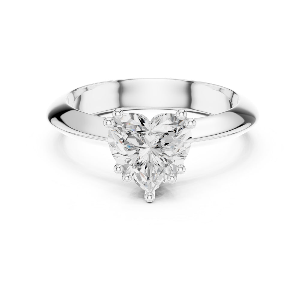 The Twin-Claw Classic Ring 1.5ct White Gold Heart