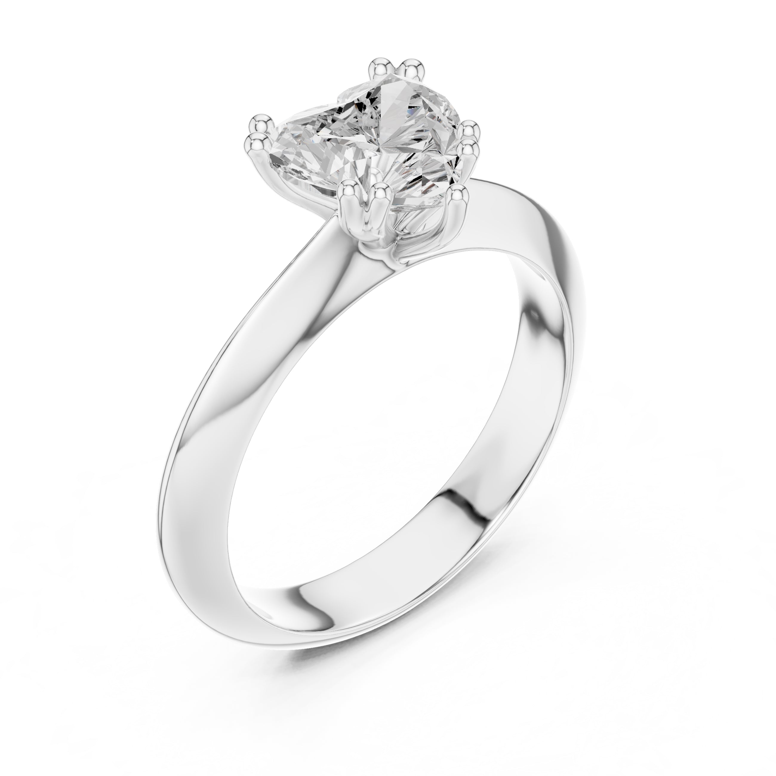 The Twin-Claw Classic Ring 1.5ct White Gold Heart