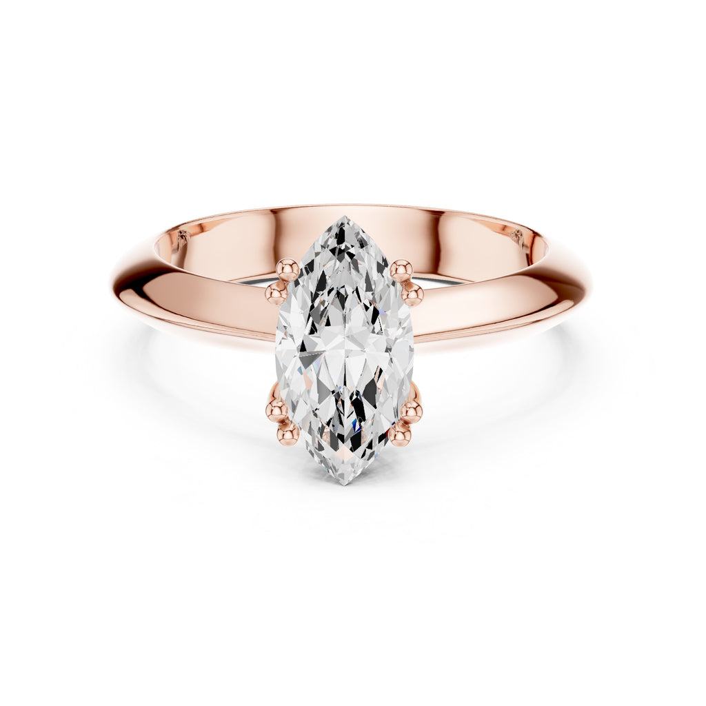 The Twin-Claw Classic Ring 1.5ct Rose Gold Marquise