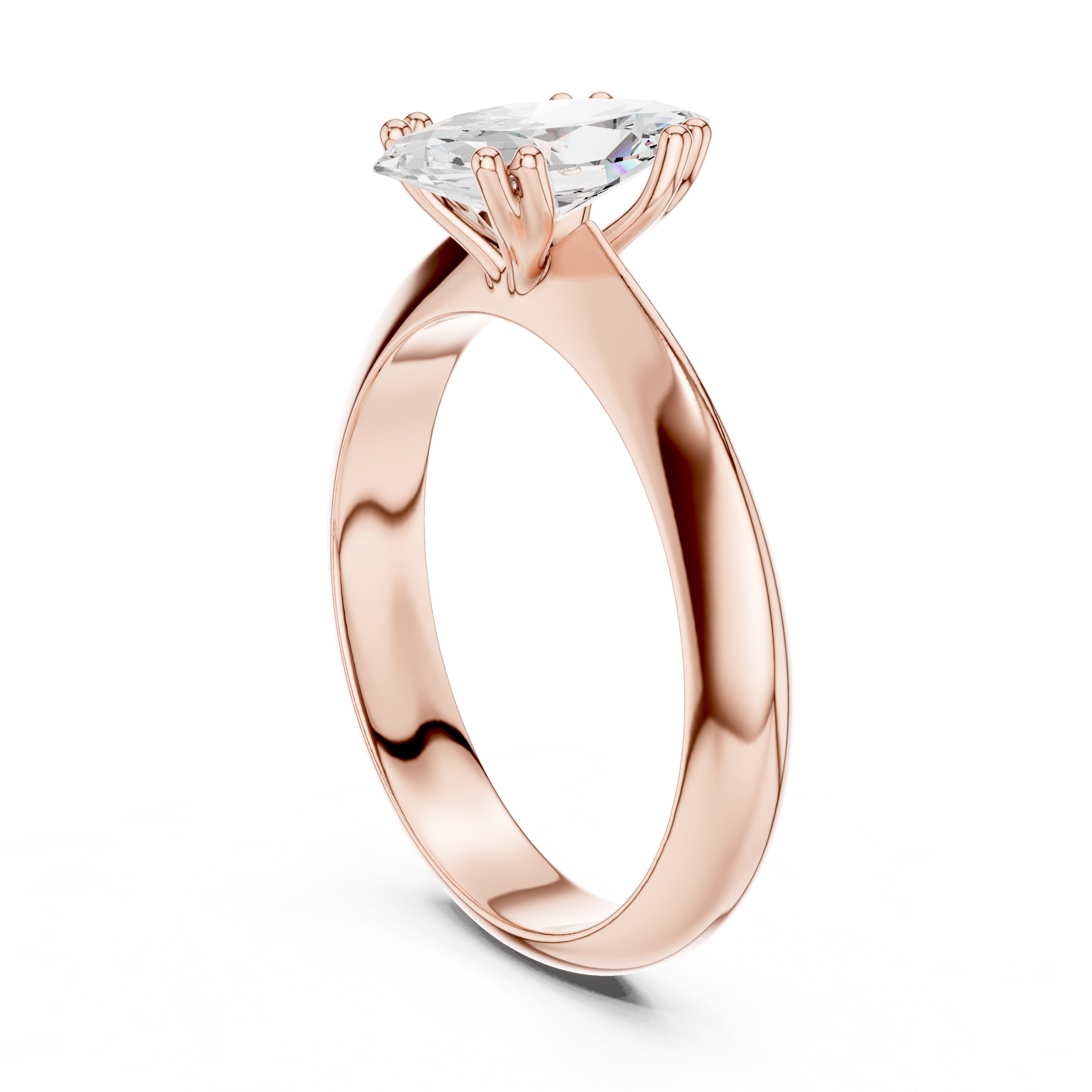 The Twin-Claw Classic Ring 1.5ct Rose Gold Marquise