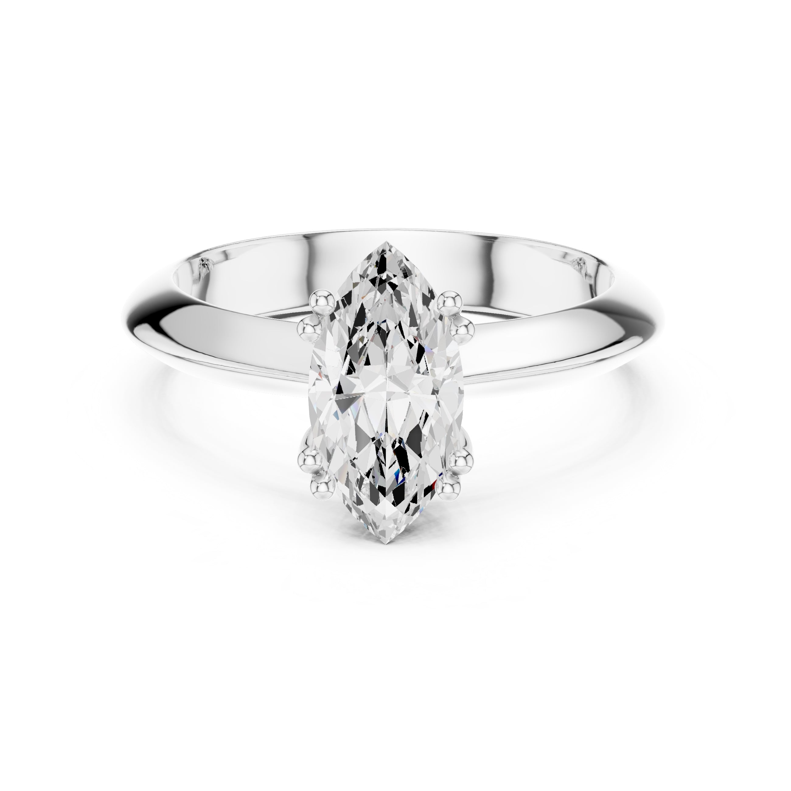 The Twin-Claw Classic Ring 1.5ct White Gold Marquise
