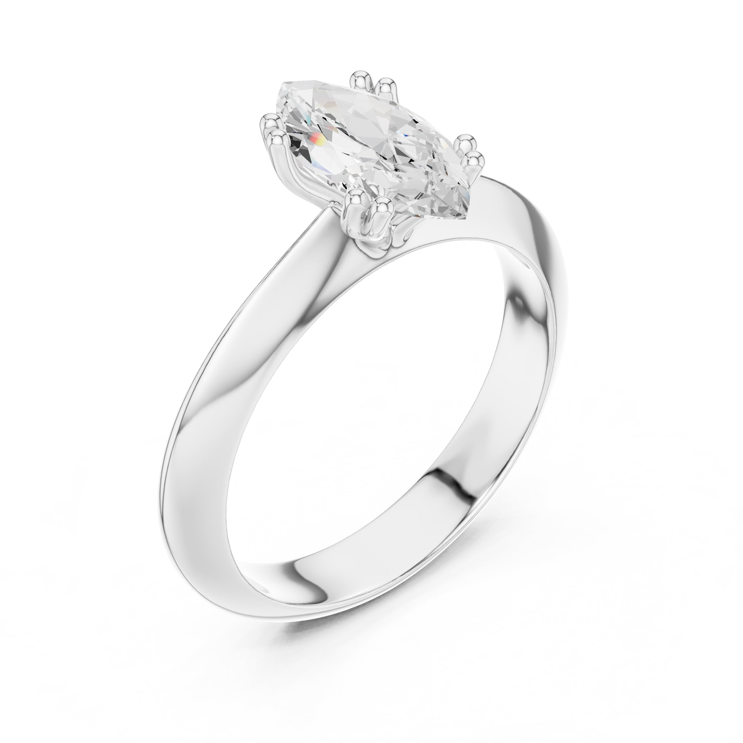 The Twin-Claw Classic Ring 1.5ct White Gold Marquise