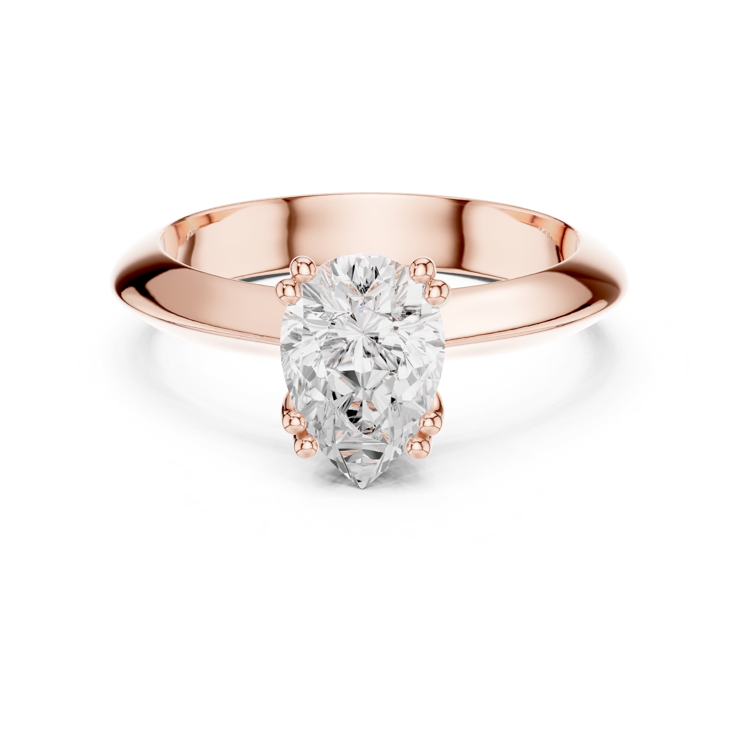The Twin-Claw Classic Ring 1.5ct Rose Gold Pear