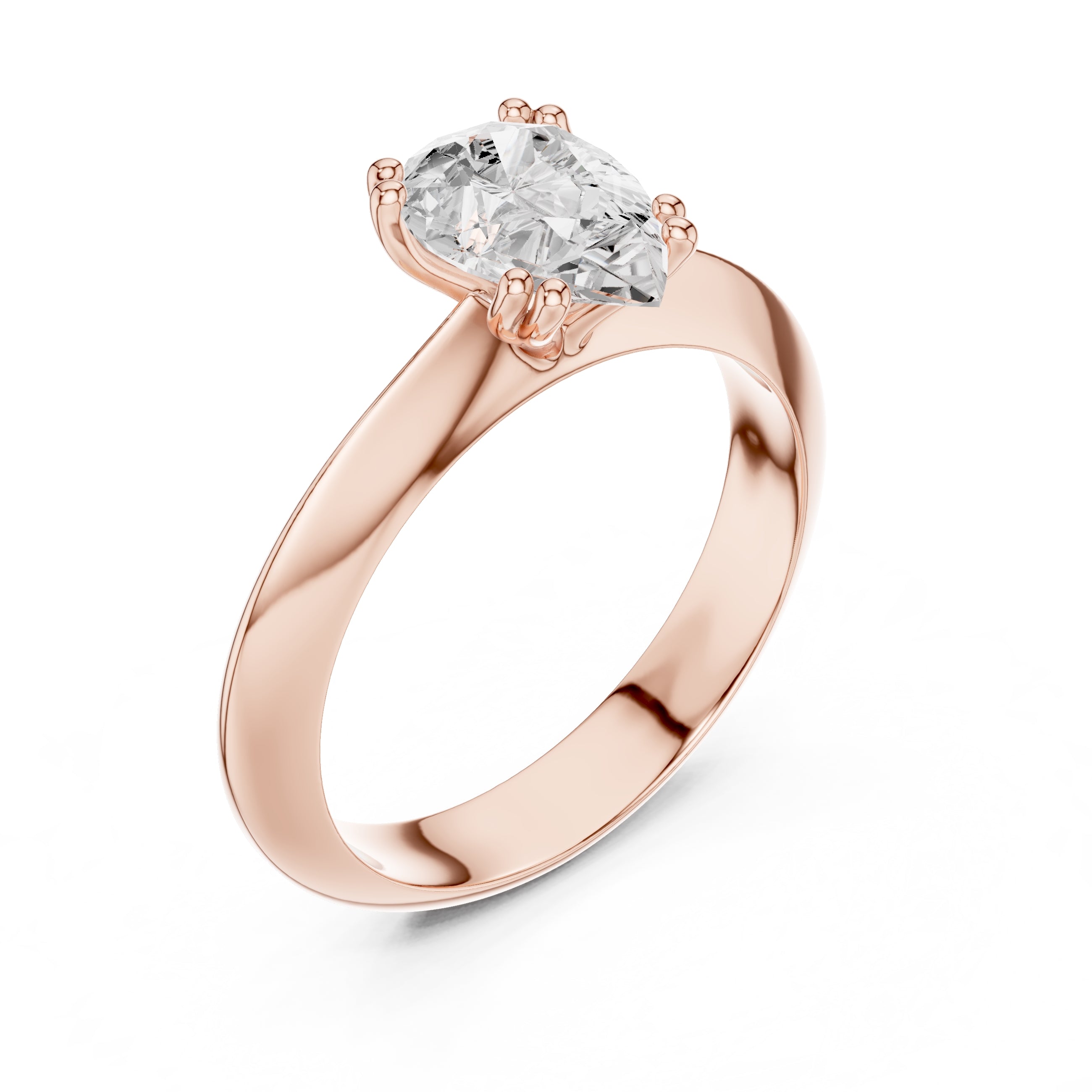 The Twin-Claw Classic Ring 1.5ct Rose Gold Pear