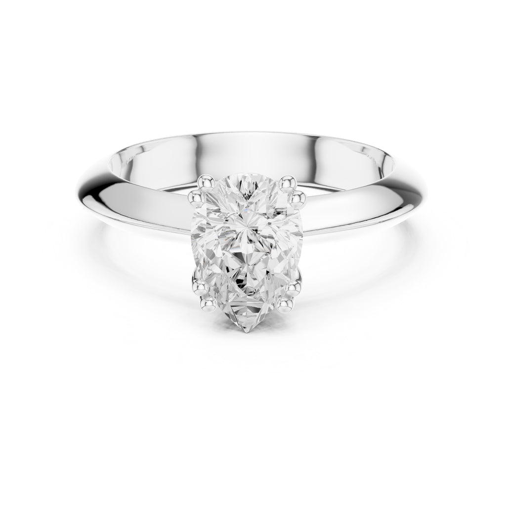 The Twin-Claw Classic Ring 1.5ct White Gold Pear
