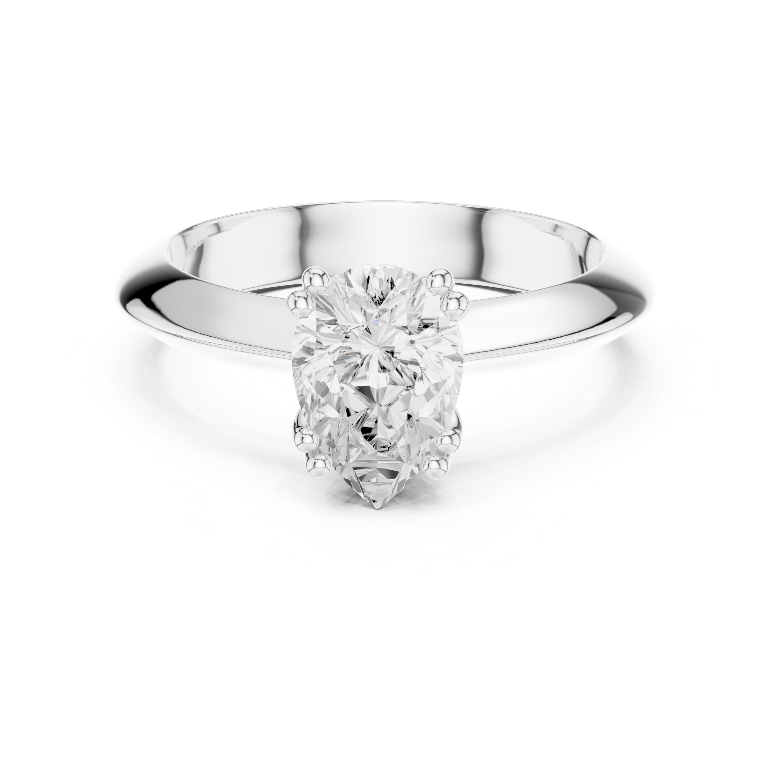 The Twin-Claw Classic Ring 1.5ct White Gold Pear