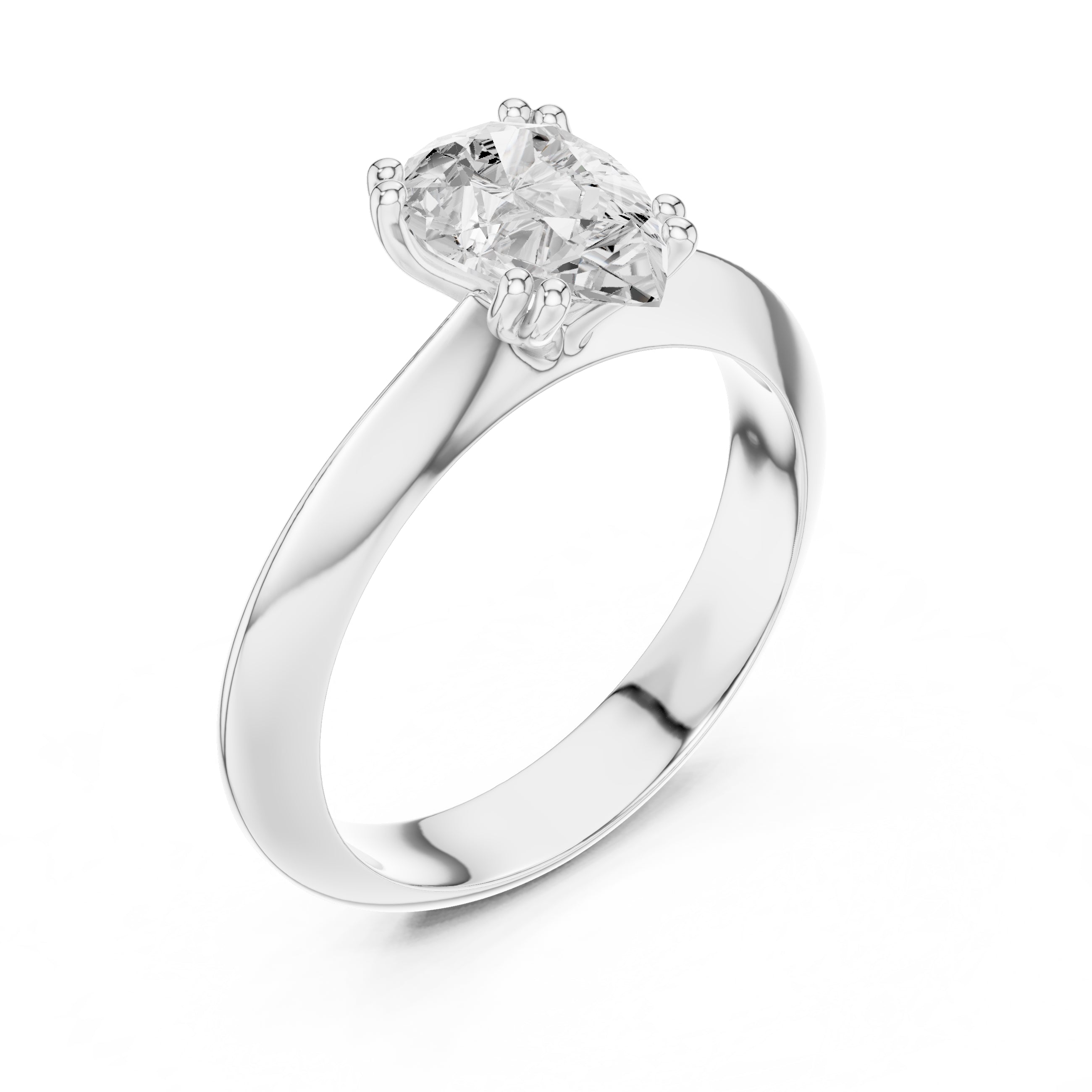 The Twin-Claw Classic Ring 1.5ct White Gold Pear