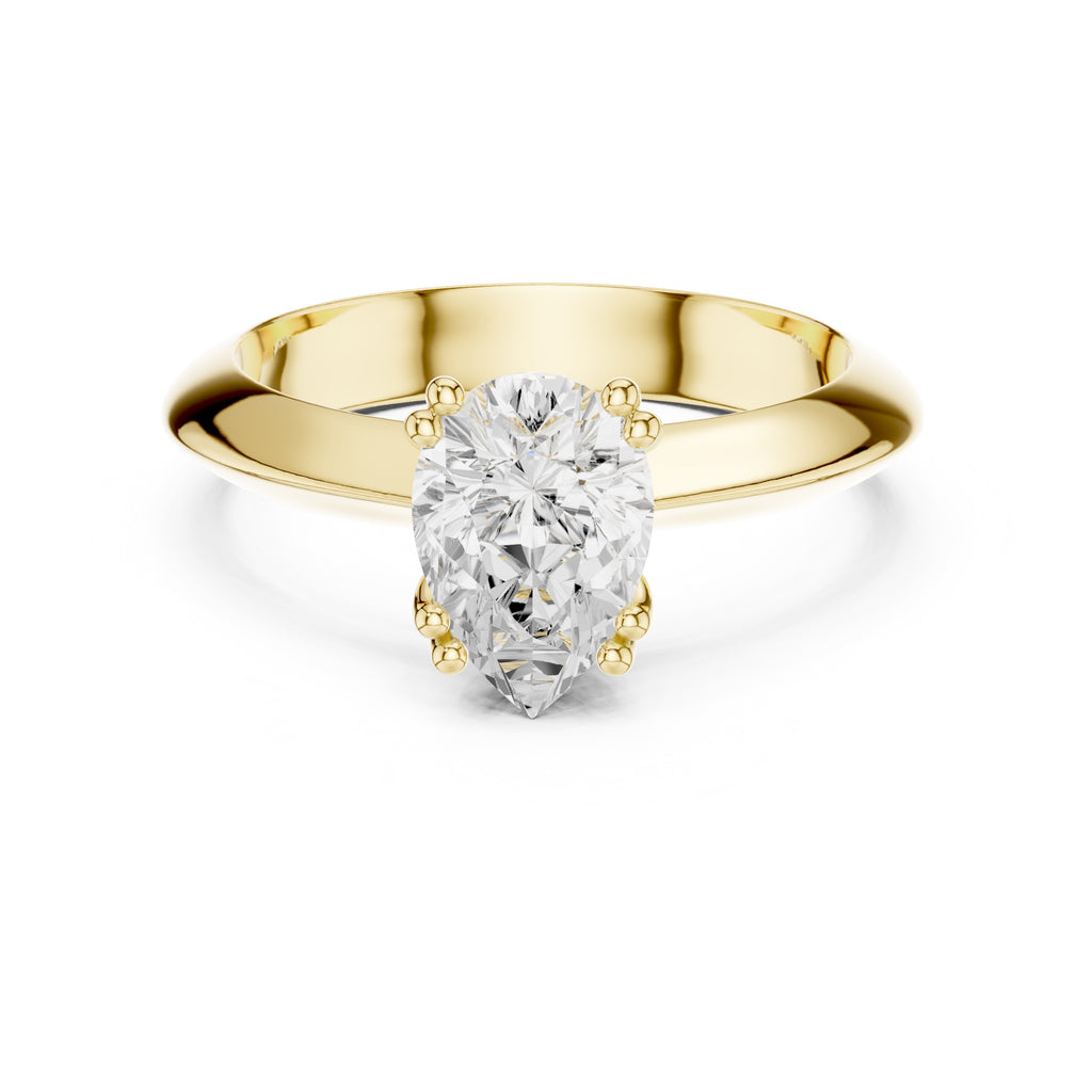 The Twin-Claw Classic Ring 1.5ct Yellow Gold Pear