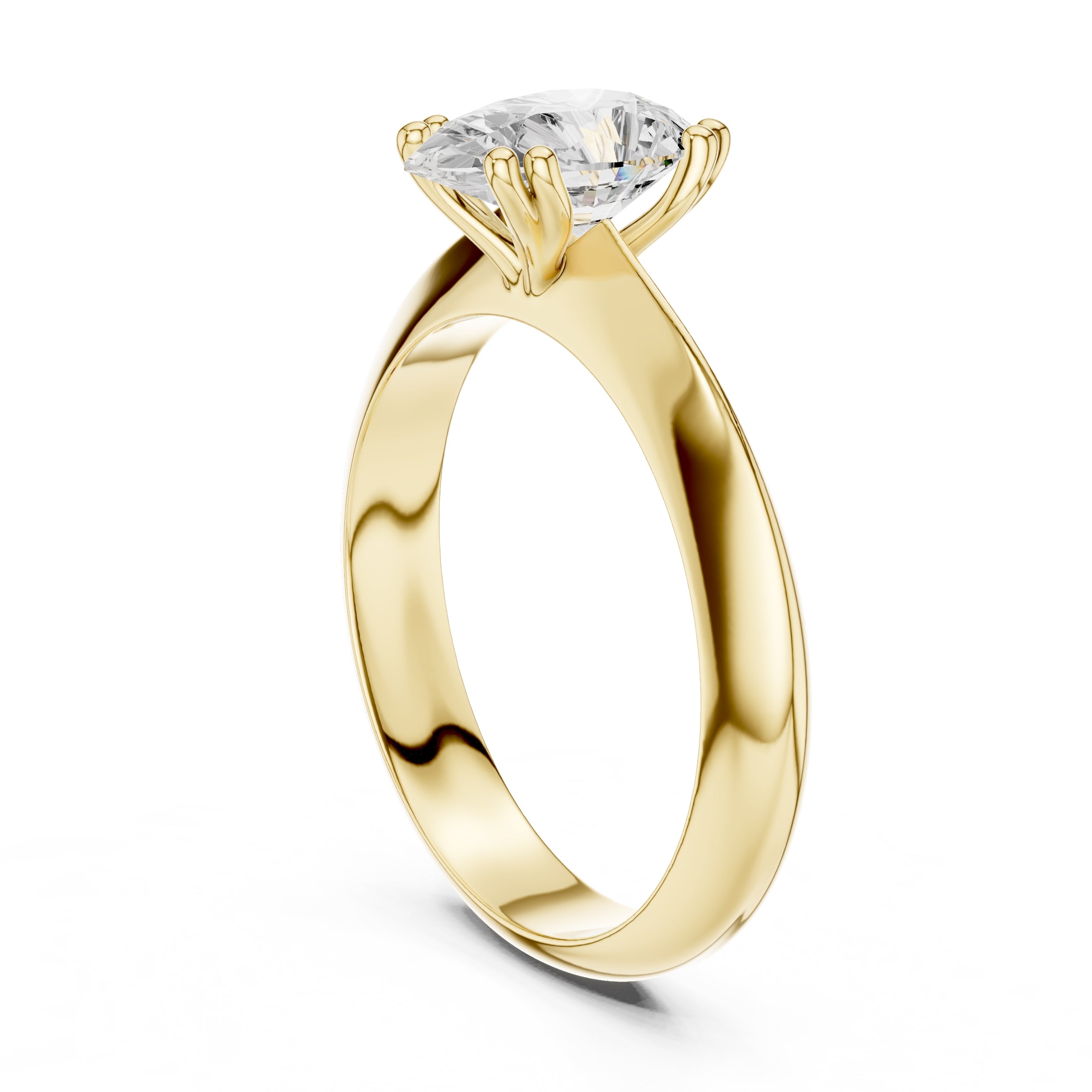The Twin-Claw Classic Ring 1.5ct Yellow Gold Pear